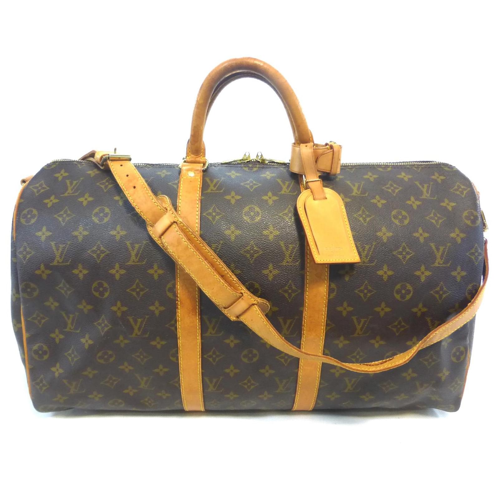 Travel Bag Louis Vuitton Keepall 50 Monogram Shoulder Strap - TH0995