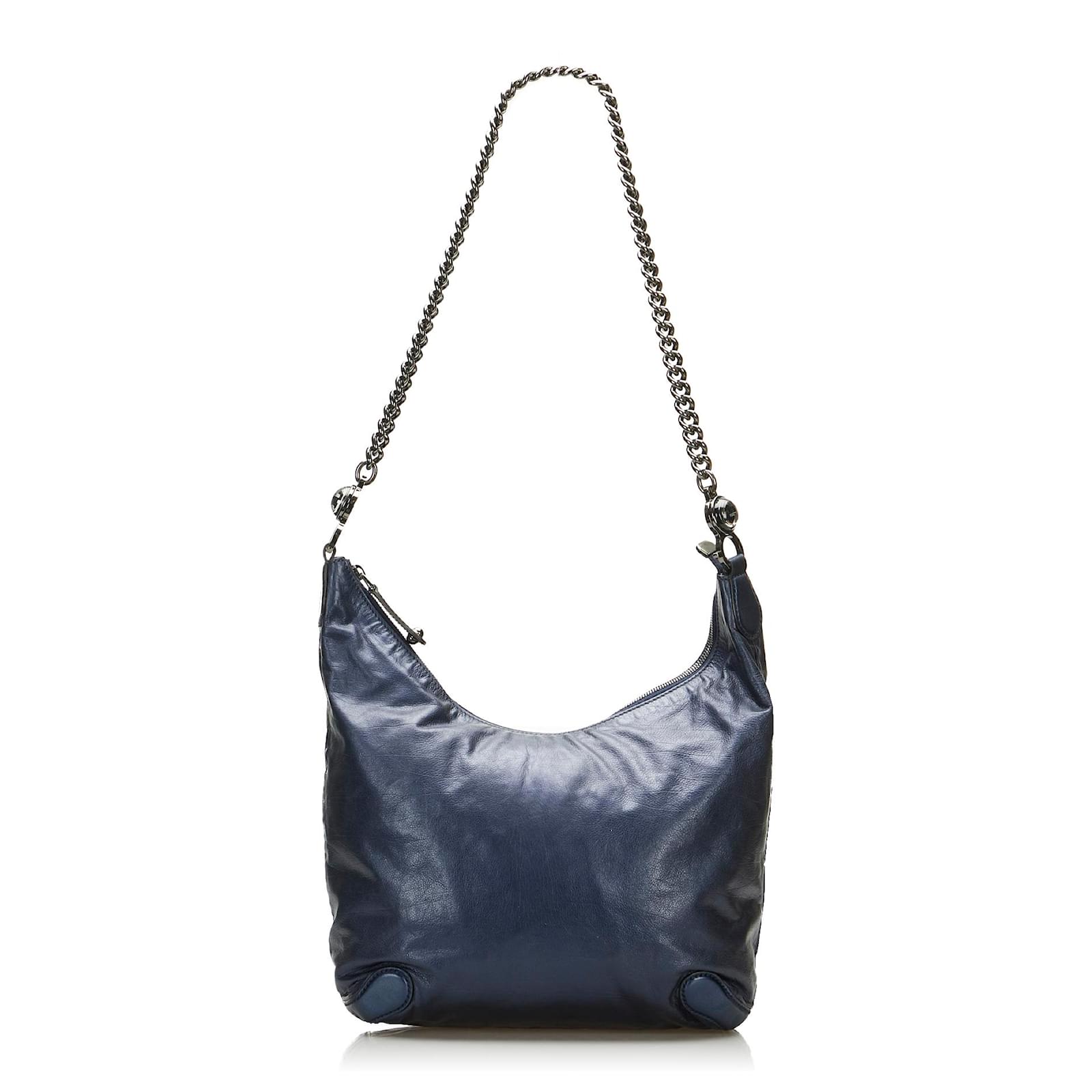Gucci Black leather Galaxy Chain Hobo Shoulder Bag