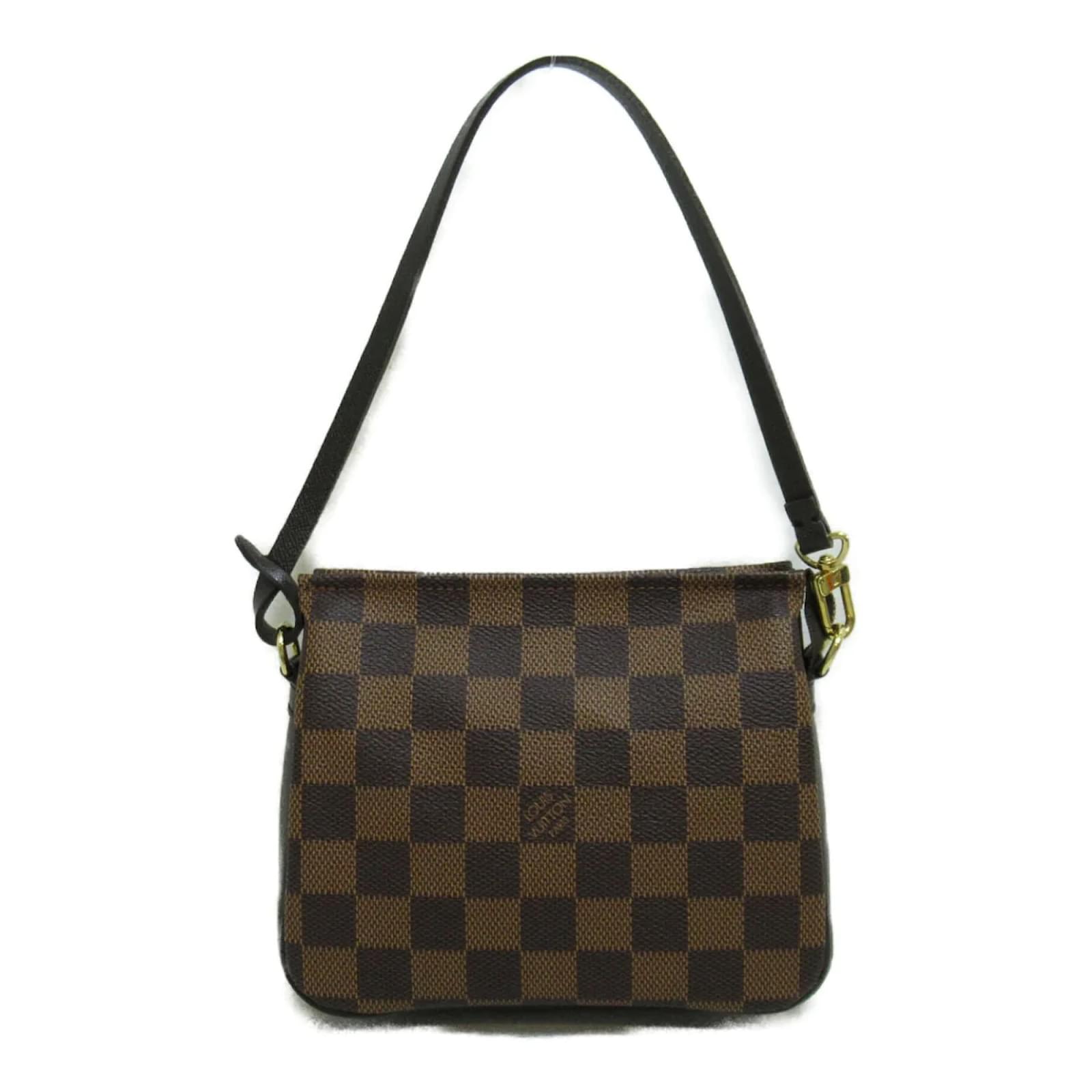 Louis Vuitton Damier Ebene Trousse Makeup Bag N51982 Brown Cloth