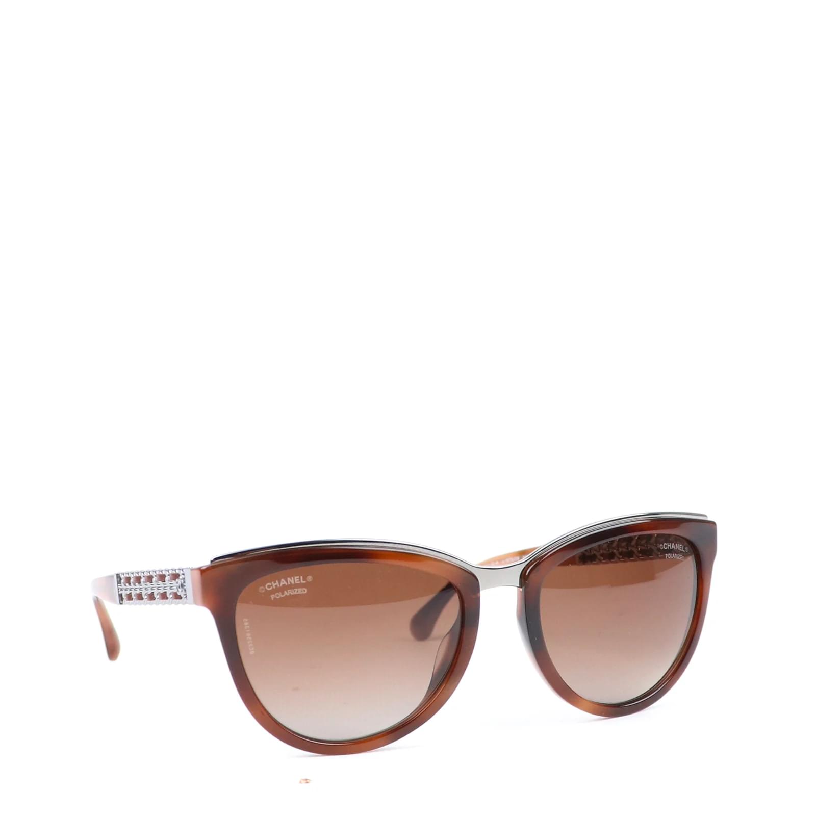 CHANEL Sunglasses brown women fashionable