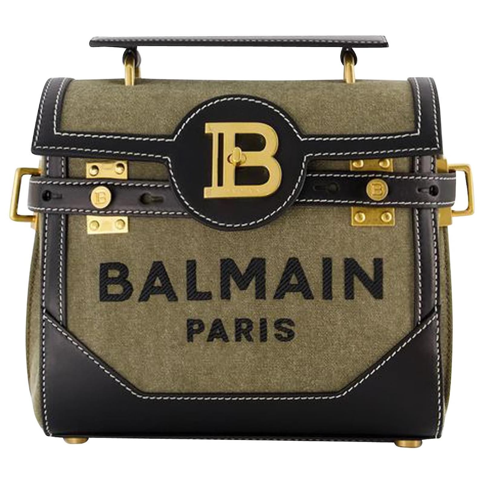 Bbuzz 23 Crossbody bag Balmain Canvas Khaki Green Cloth ref
