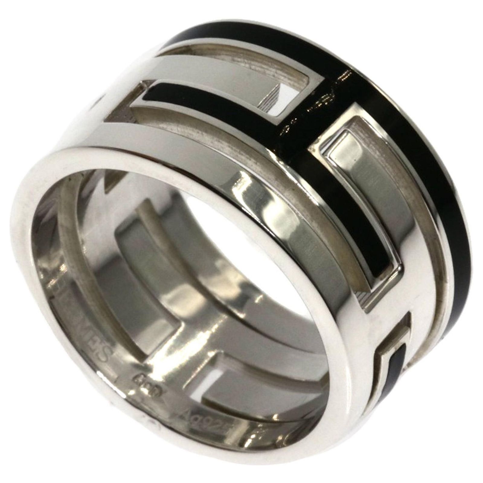 Bague HERMES Move H Move Up – Argent 925, Taille 57 (US 8), 8.3g, Occasion