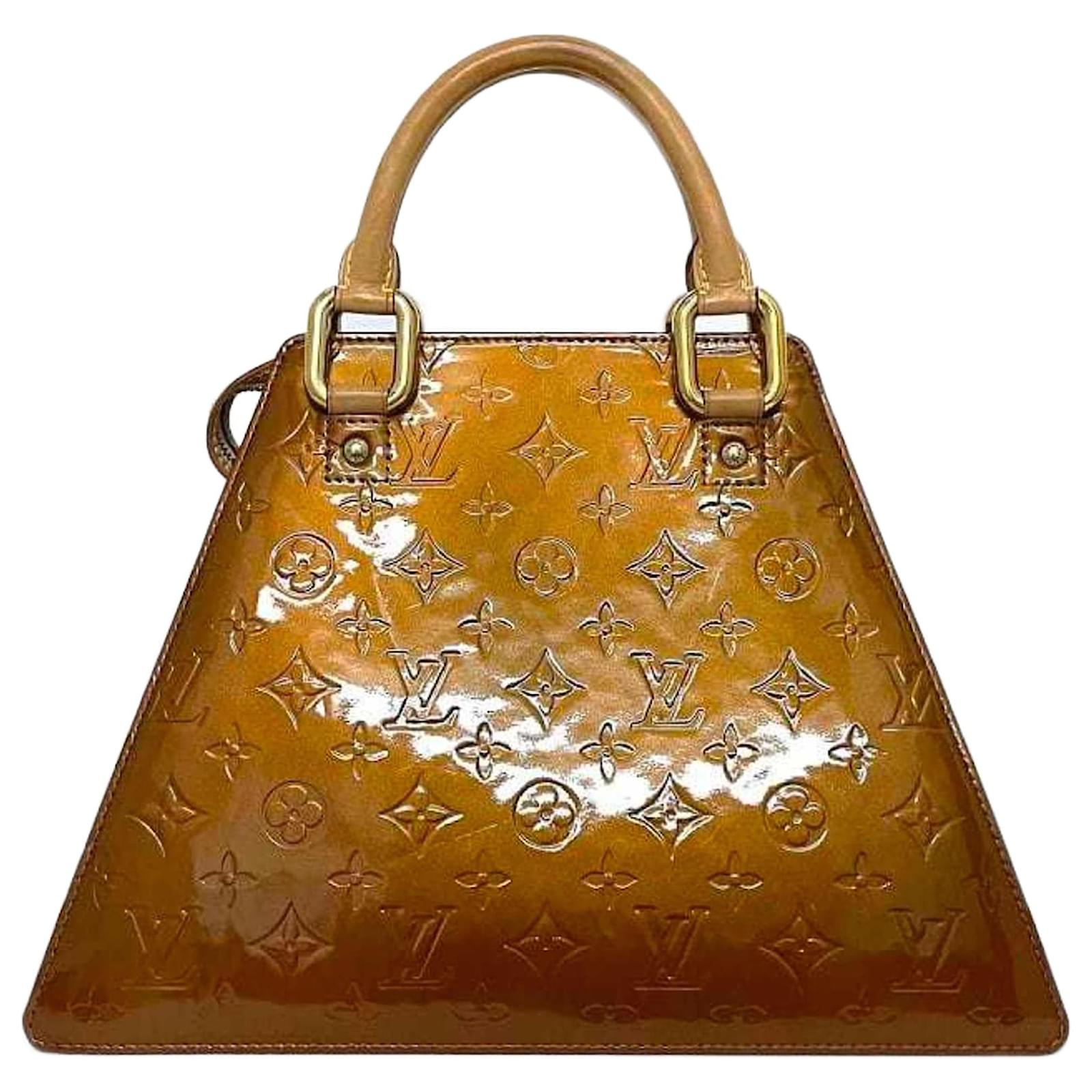 Louis Vuitton Forsyth Handbag Monogram Vernis GM Orange Brown Unique!