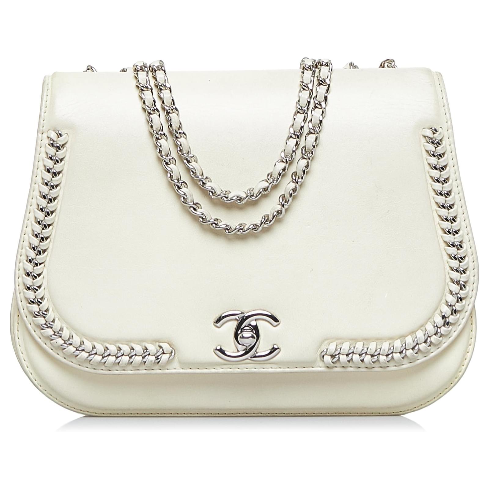 Chanel Brown CC Chain Shoulder Bag Beige Leather Pony-style calfskin  ref.912136 - Joli Closet
