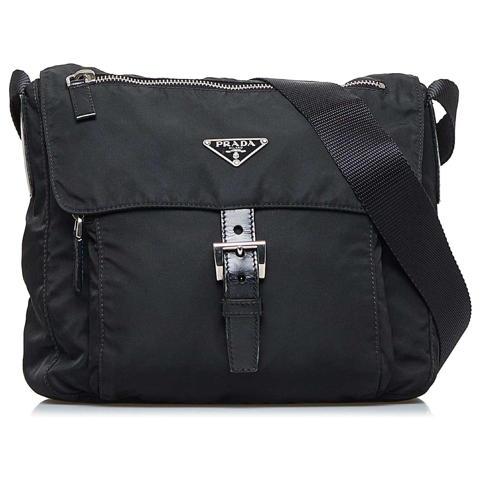 Prada Black Tessuto Crossbody Pony-style calfskin Cloth ref.912175 ...