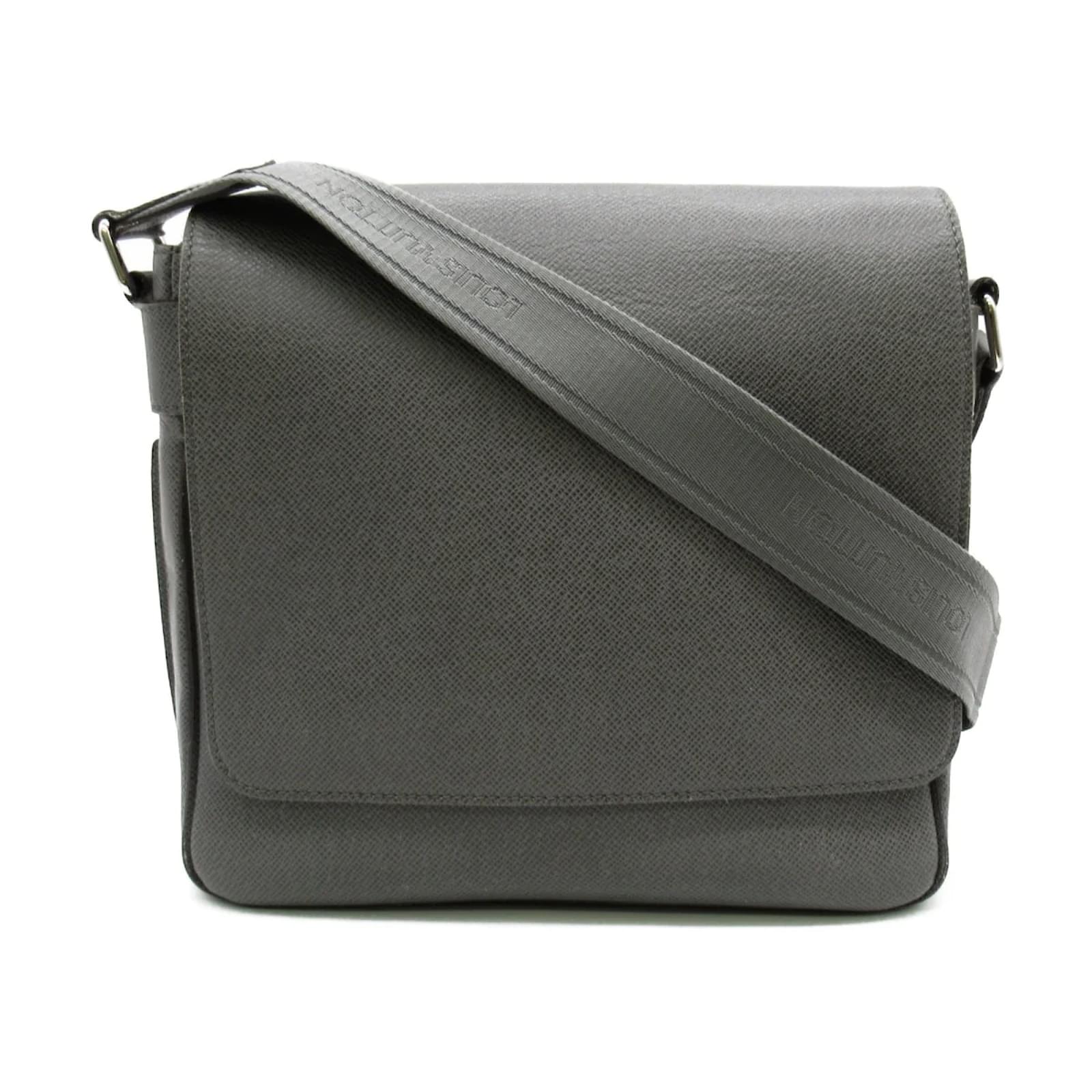 Louis Vuitton Dark Grey Taiga Leather Roman MM Bag Louis Vuitton