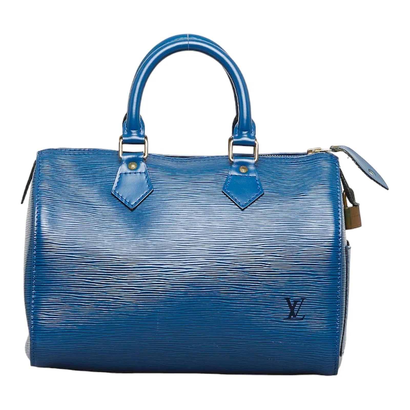 Louis Vuitton Epi Speedy 25 M43015 Blue Leather Pony-style calfskin  ref.912274 - Joli Closet
