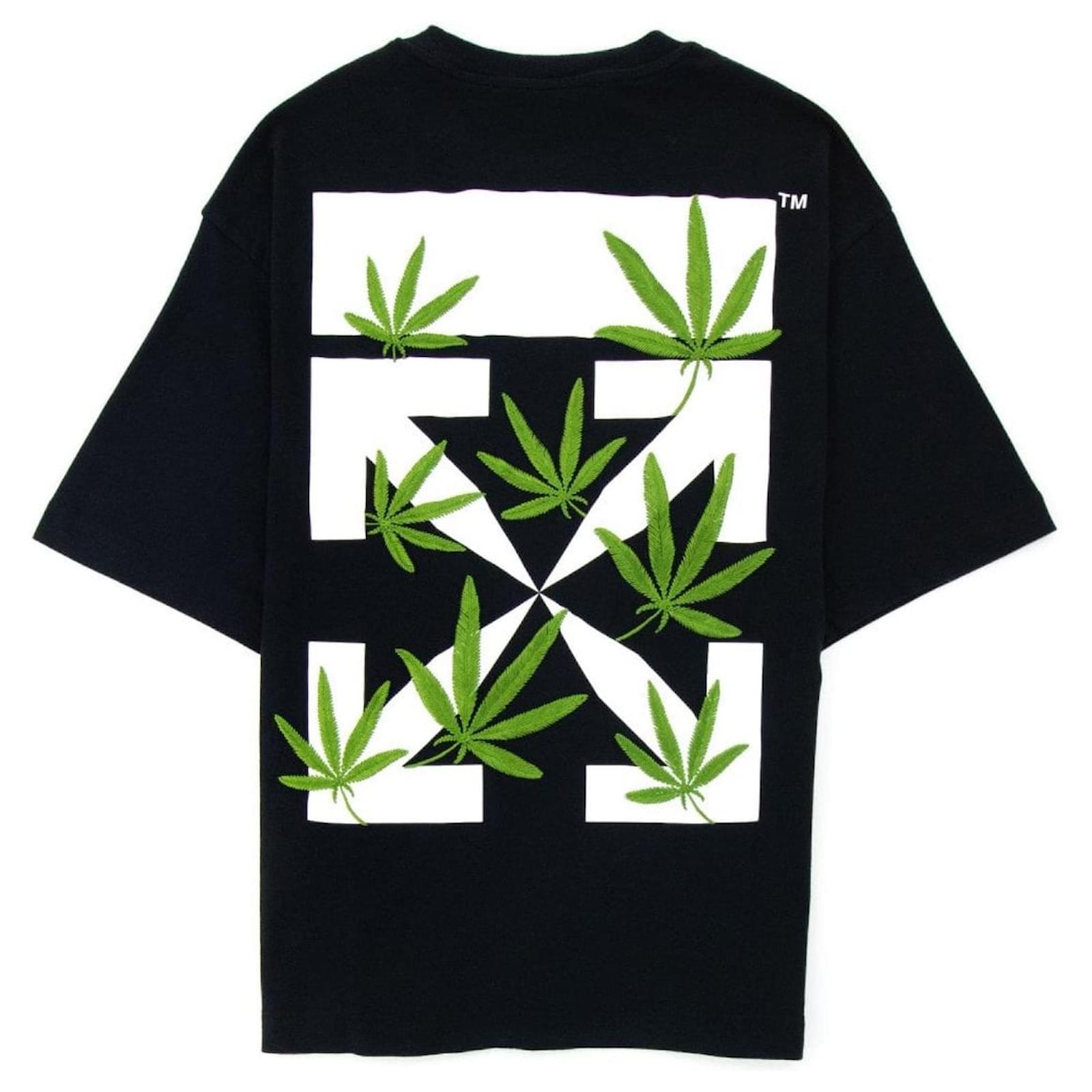 Off-White Weed Arrows-print T-shirt Black Cotton ref.912403 - Joli Closet