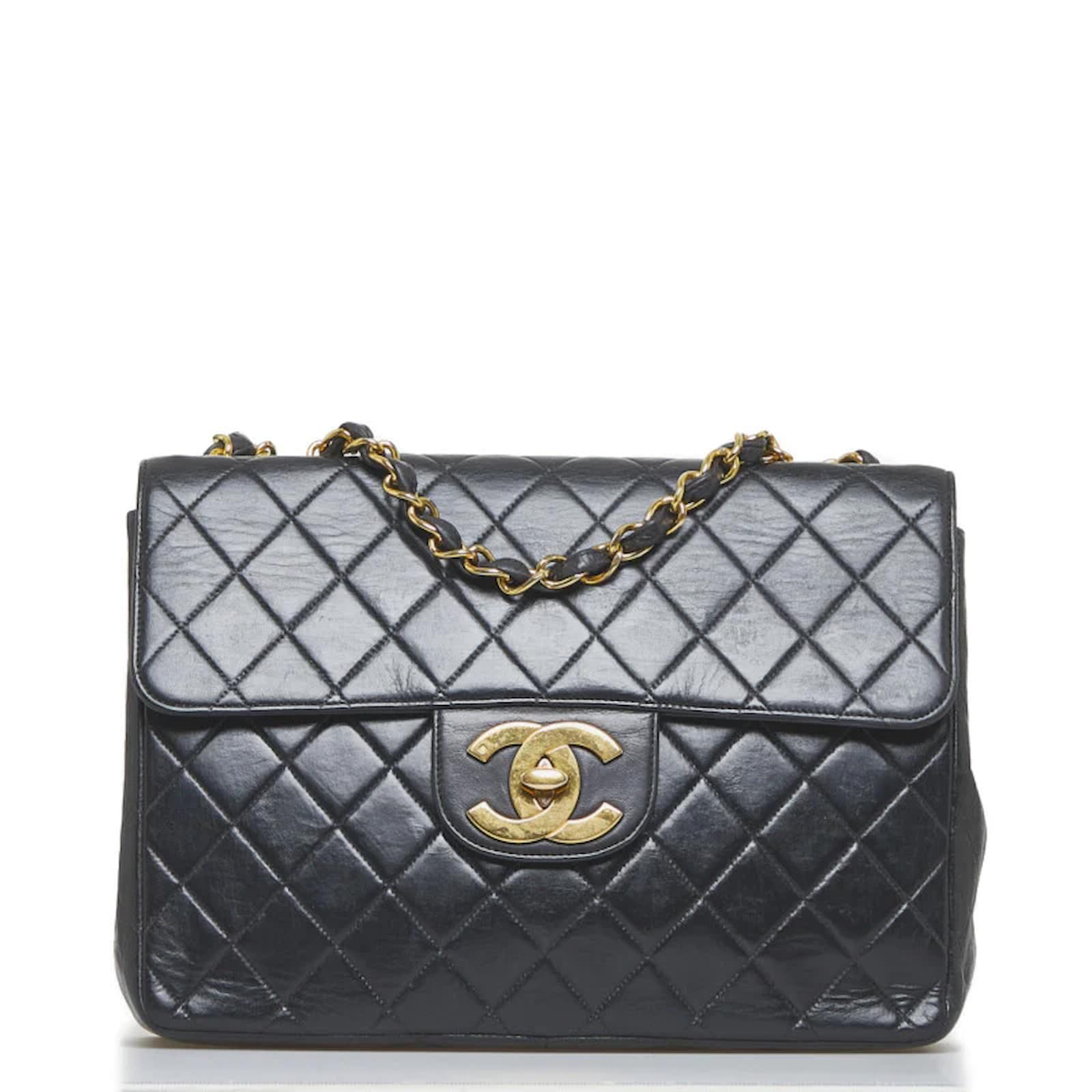 Chanel Jumbo Classic Single Flap Bag Black Leather Pony-style calfskin  ref.912506 - Joli Closet