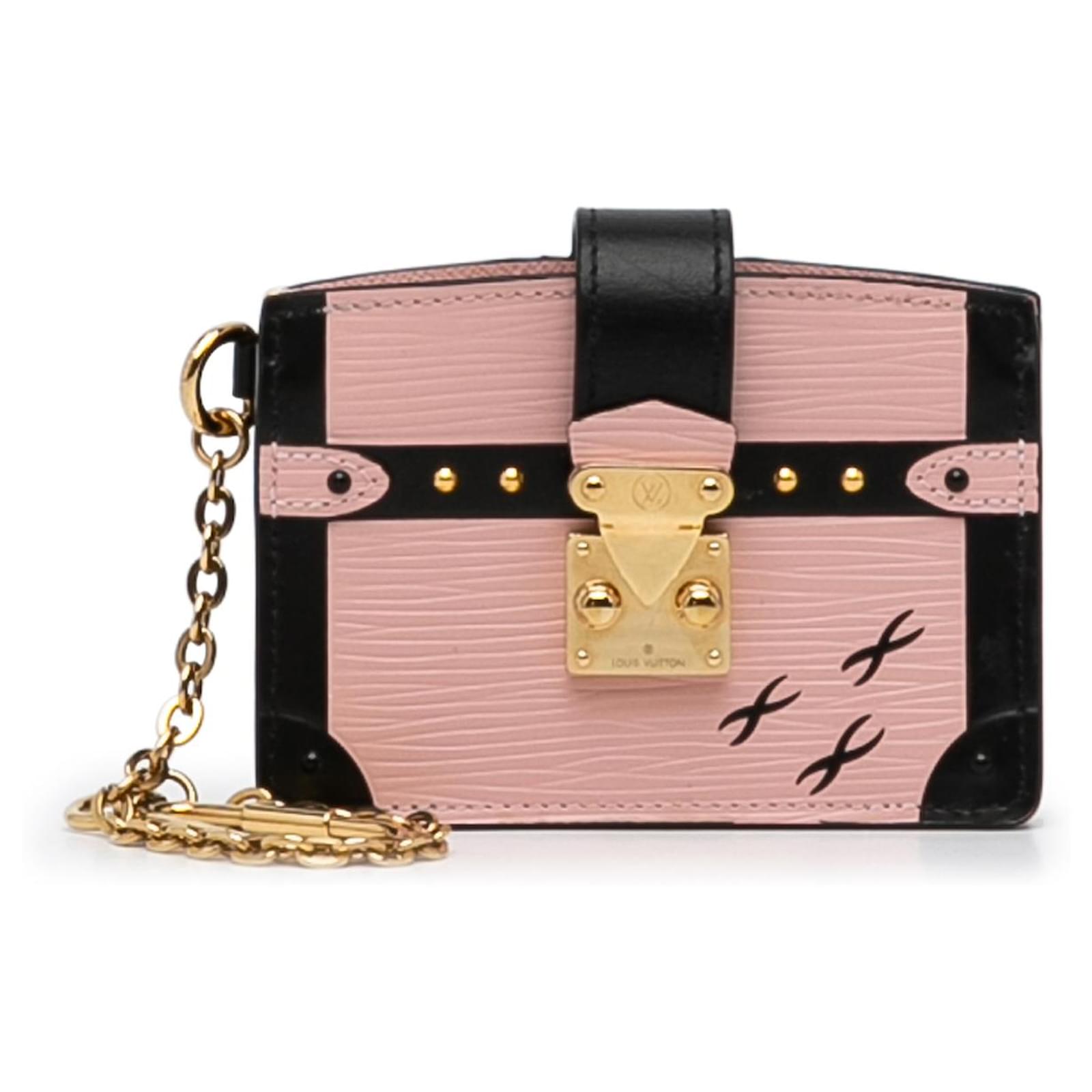Louis Vuitton Pink Epi Trunk Multicartes Bag Leather Pony-style