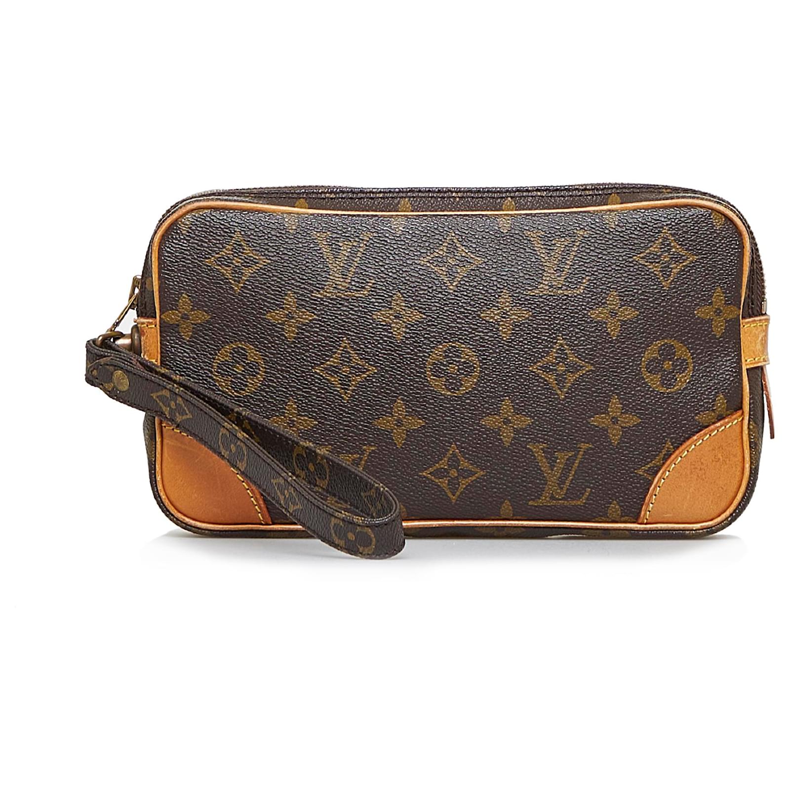 Louis Vuitton Brown Monogram Marly Dragonne PM Leather Cloth ref