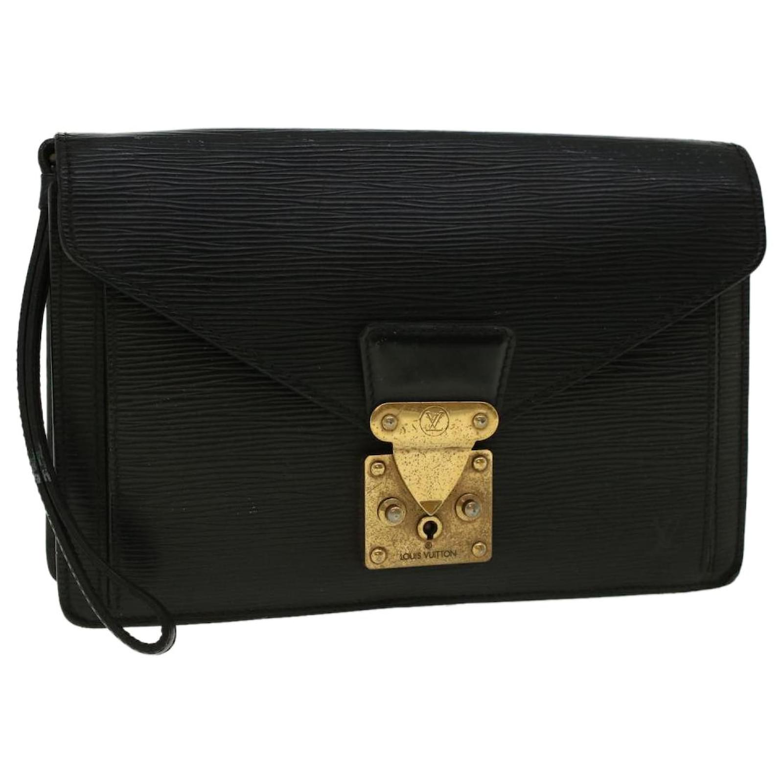 Louis Vuitton Lussac Black Epi Leather Vintage Bag 