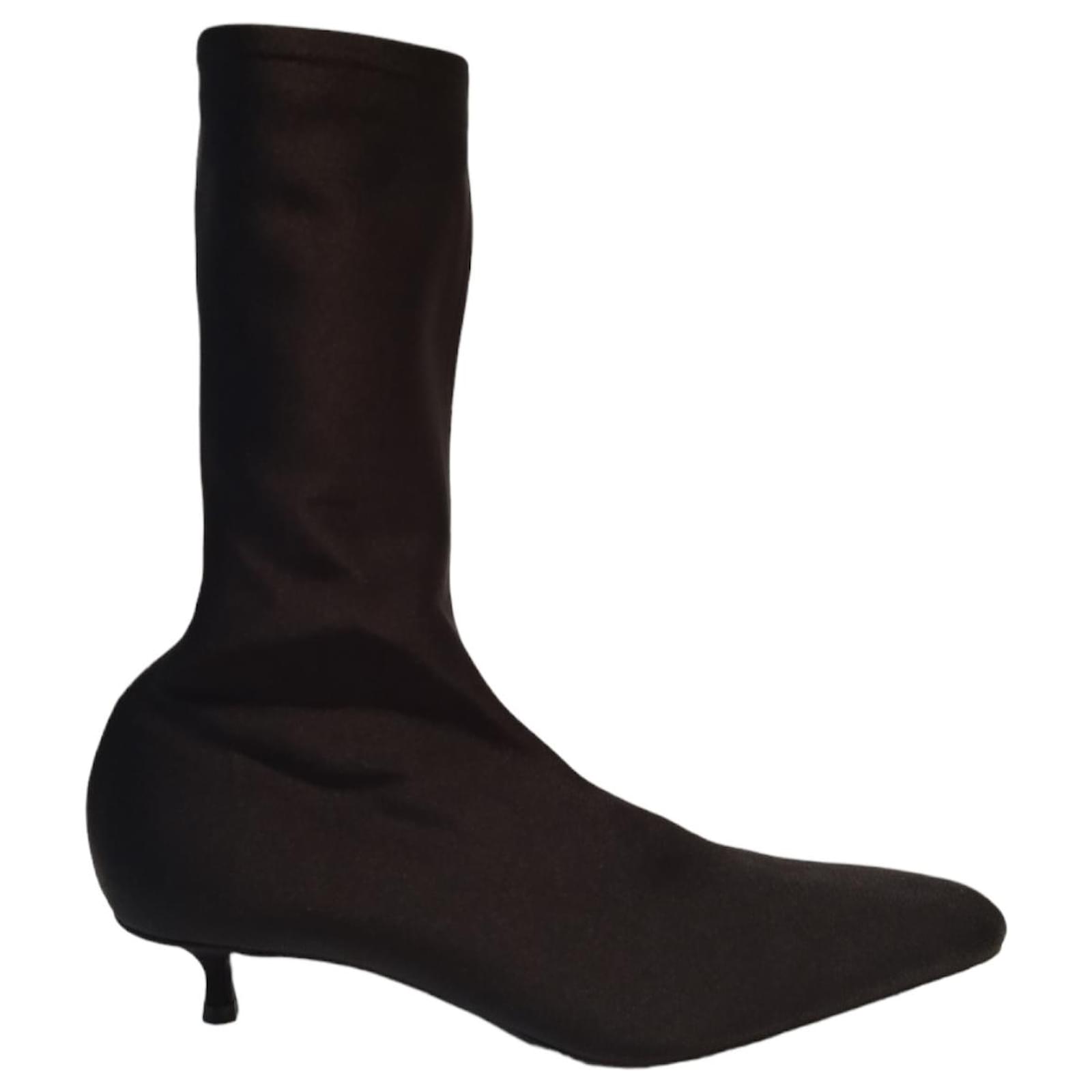 Balenciaga Knife ankle boots in black canvas and spandex Cloth ref