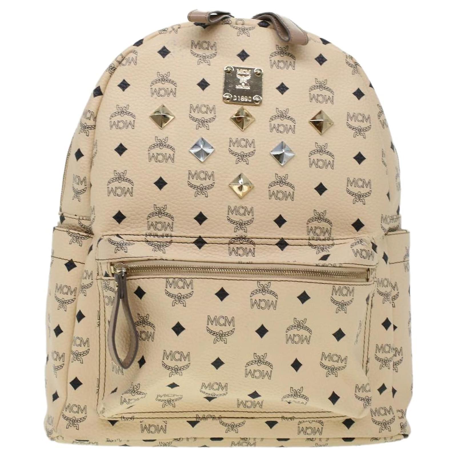 MCM Visetos Cream Leather Joli Closet