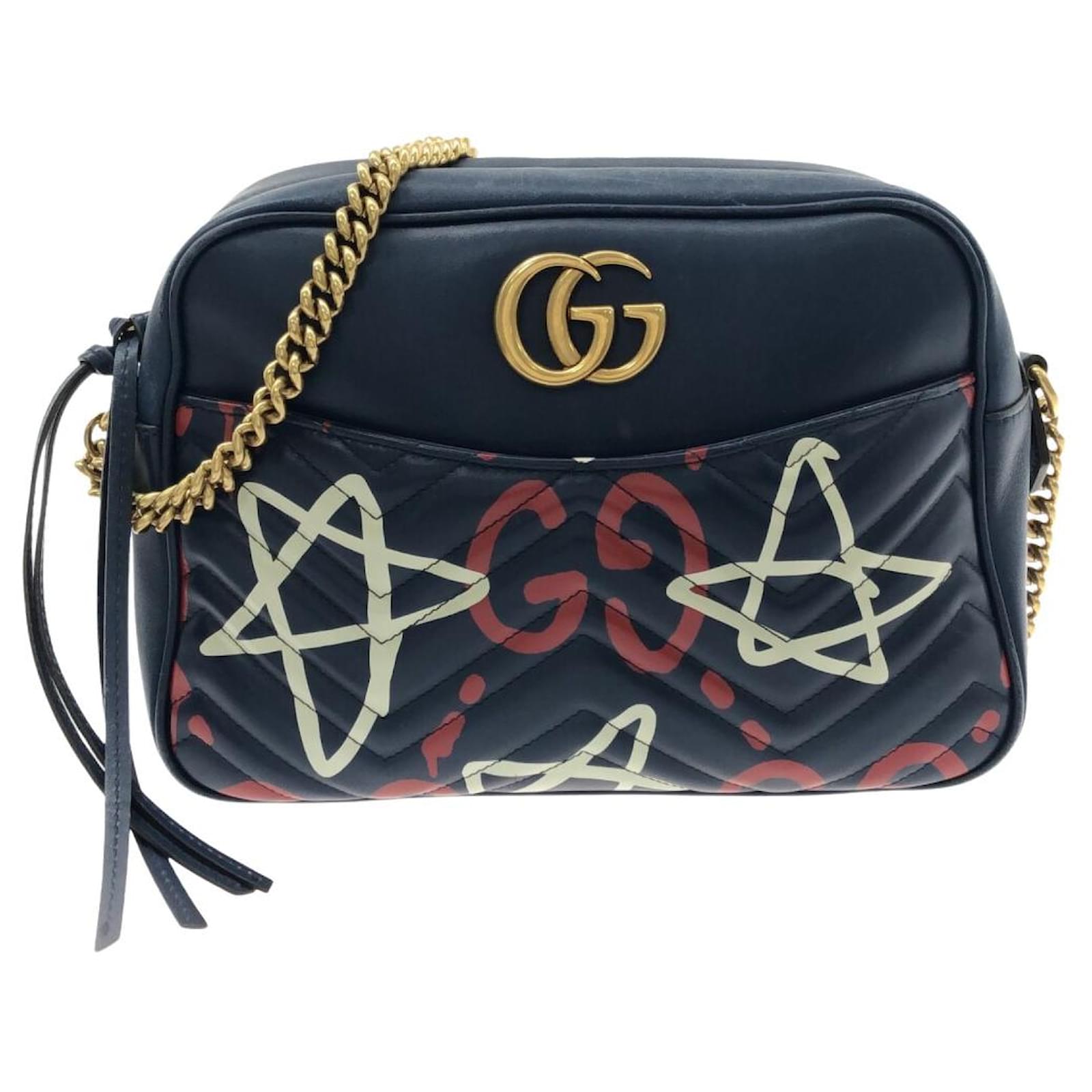 Gucci GG Marmont Ghost Navy blue Leather ref.914243 - Joli Closet