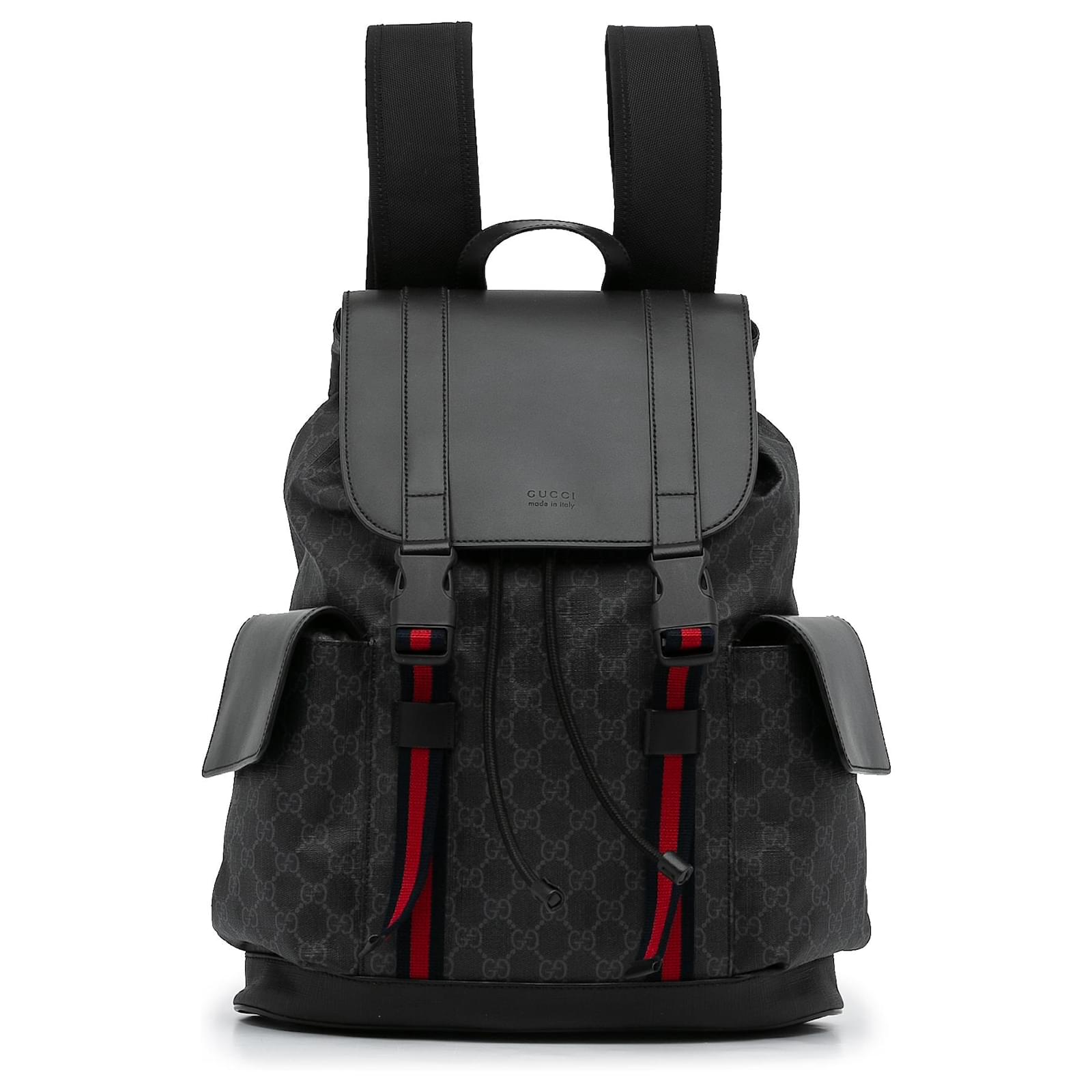 Black GG coated-canvas backpack, Gucci