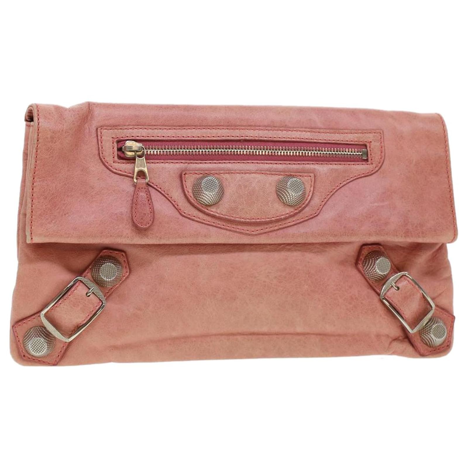 BALENCIAGA Giant Envelope Clutch Bag Leather Pink 186182 41400 ref.914541 - Joli Closet