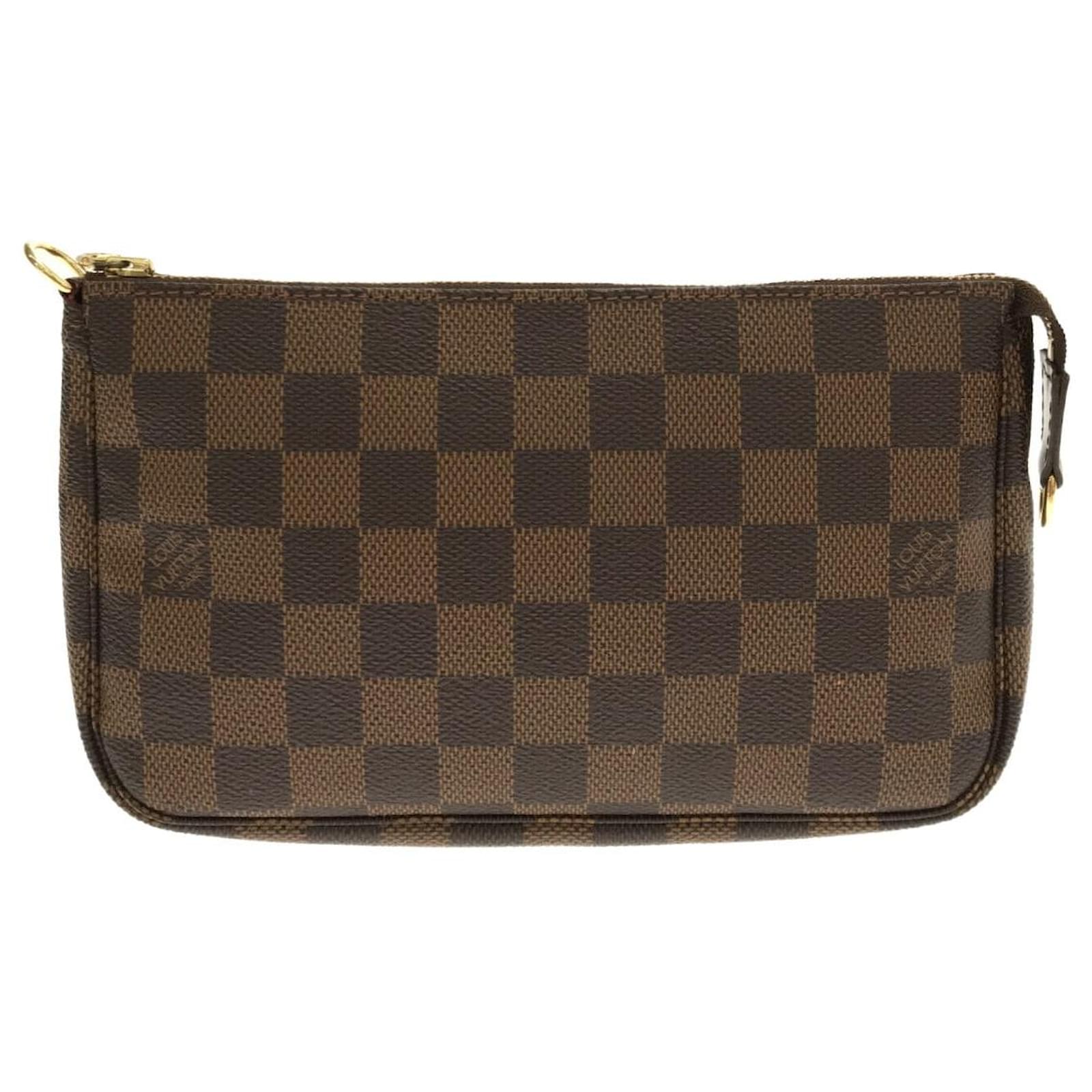 Pochette accessoire cloth clutch bag Louis Vuitton Brown in Cloth