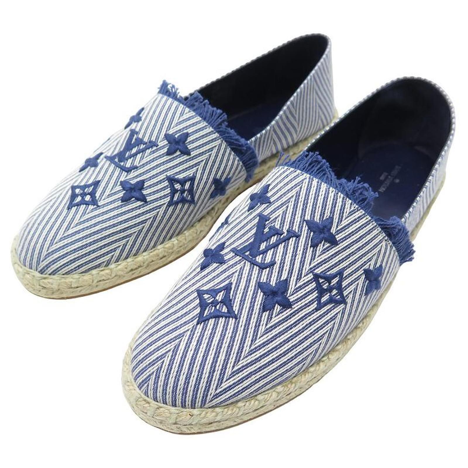 NEUF CHAUSSURES LOUIS VUITTON ESPADRILLES SAIL AWAY FLAT 39.5 TOILE 