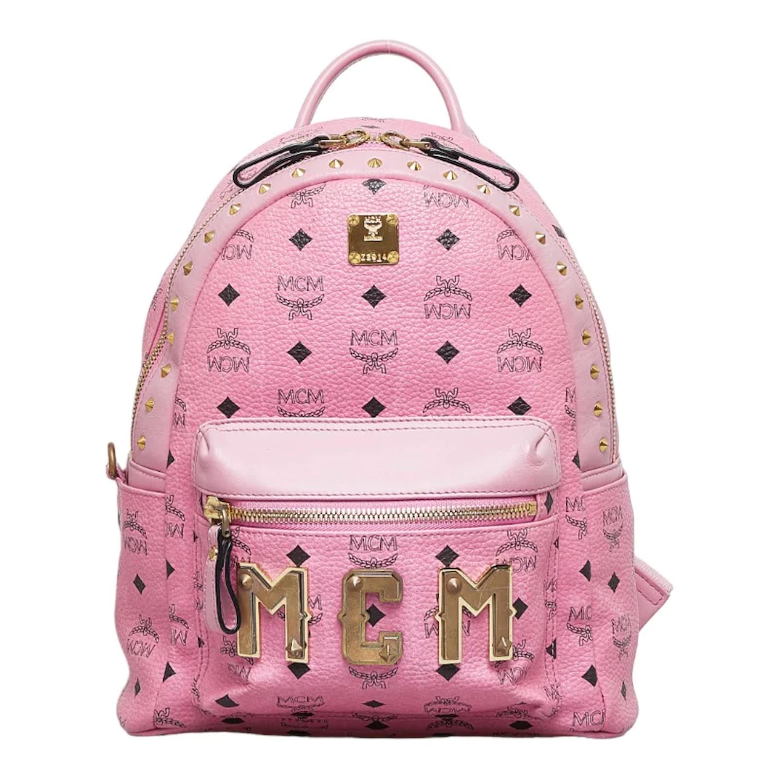MCM Visetos Stark Backpack Pink Cloth ref.916437 - Joli Closet