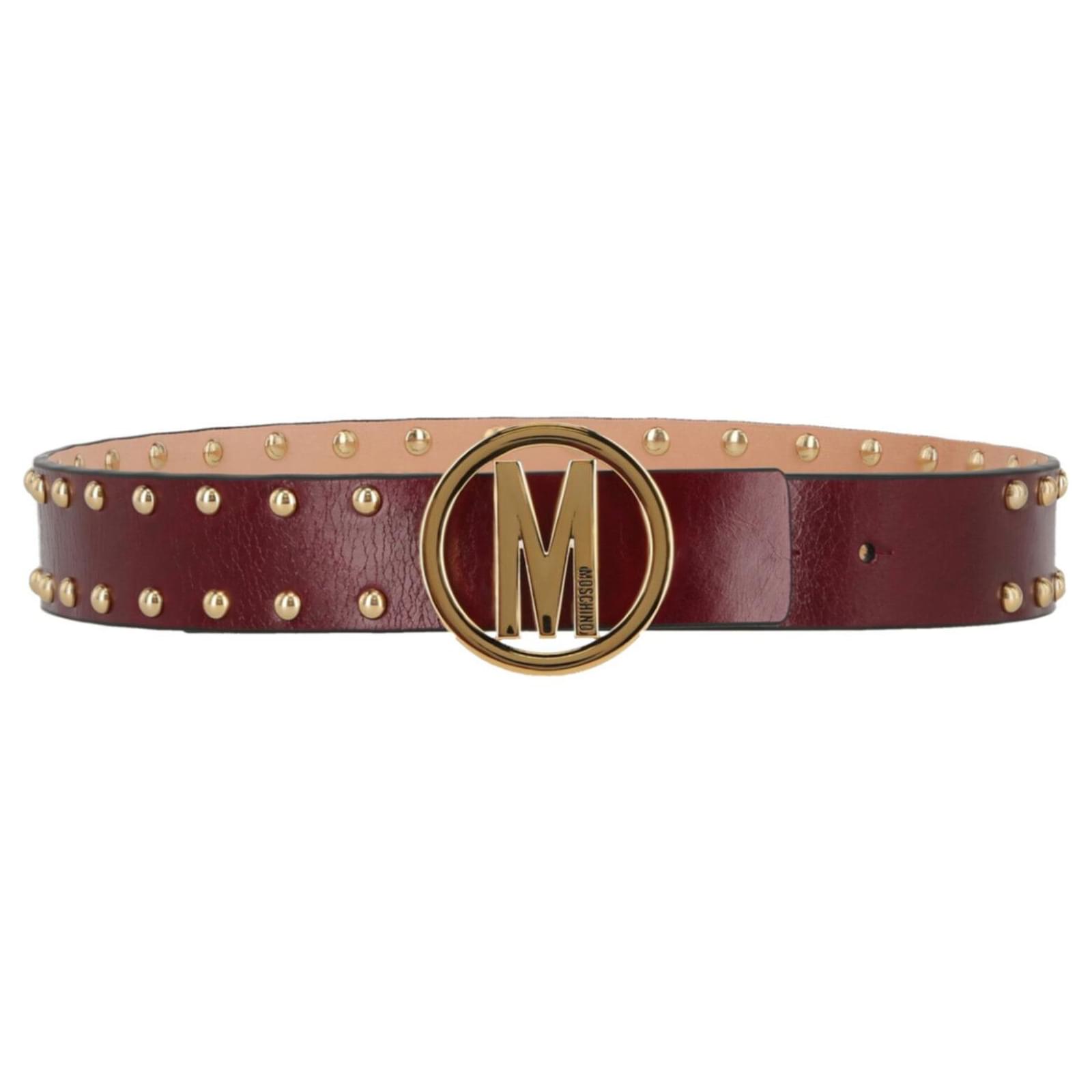 Cintura Moschino Circle M con borchie dorate Rosso Pelle Vitello simile a  un vitello ref.916487 - Joli Closet