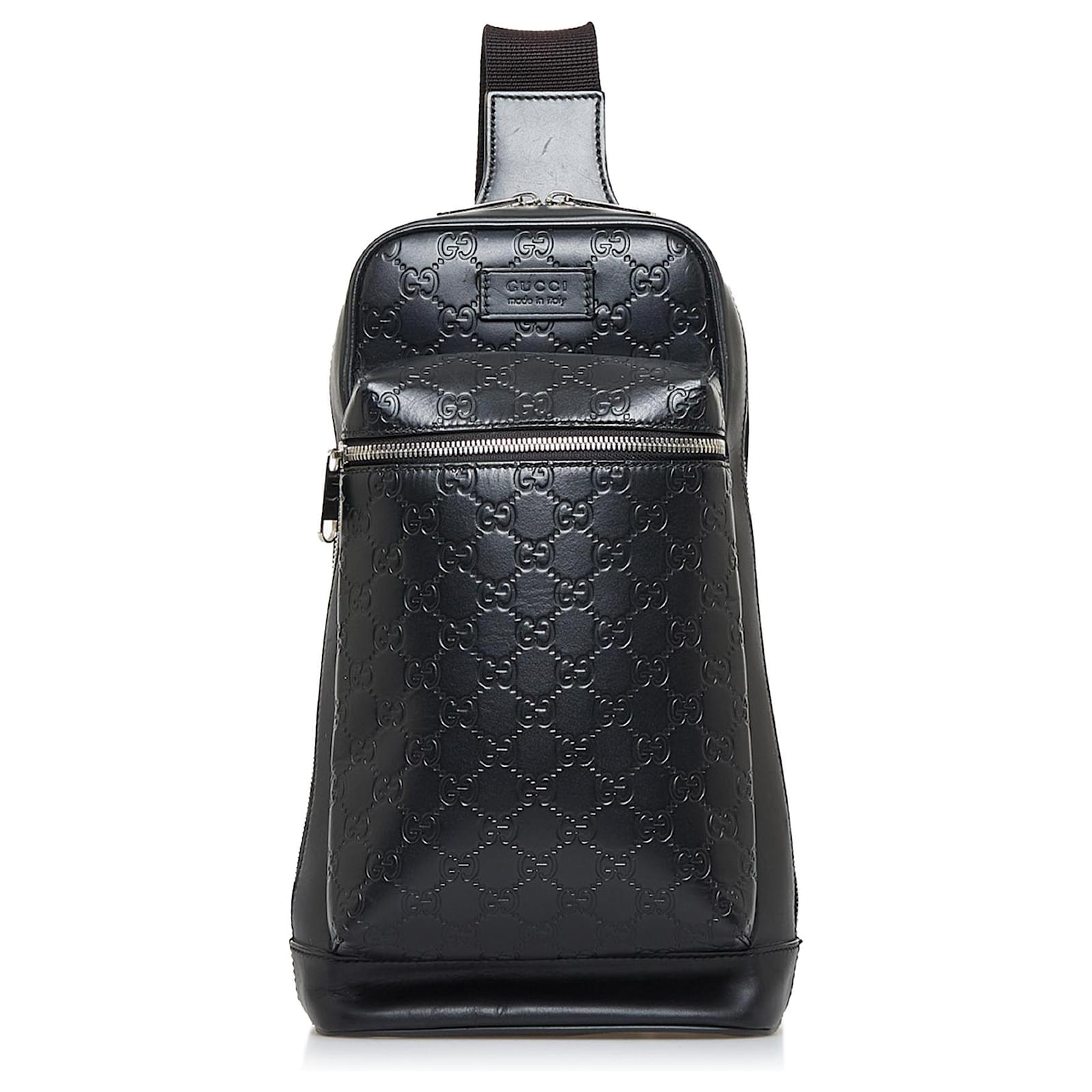 Gucci Black Guccissima Backpack Leather Ponystyle calfskin ref.916534