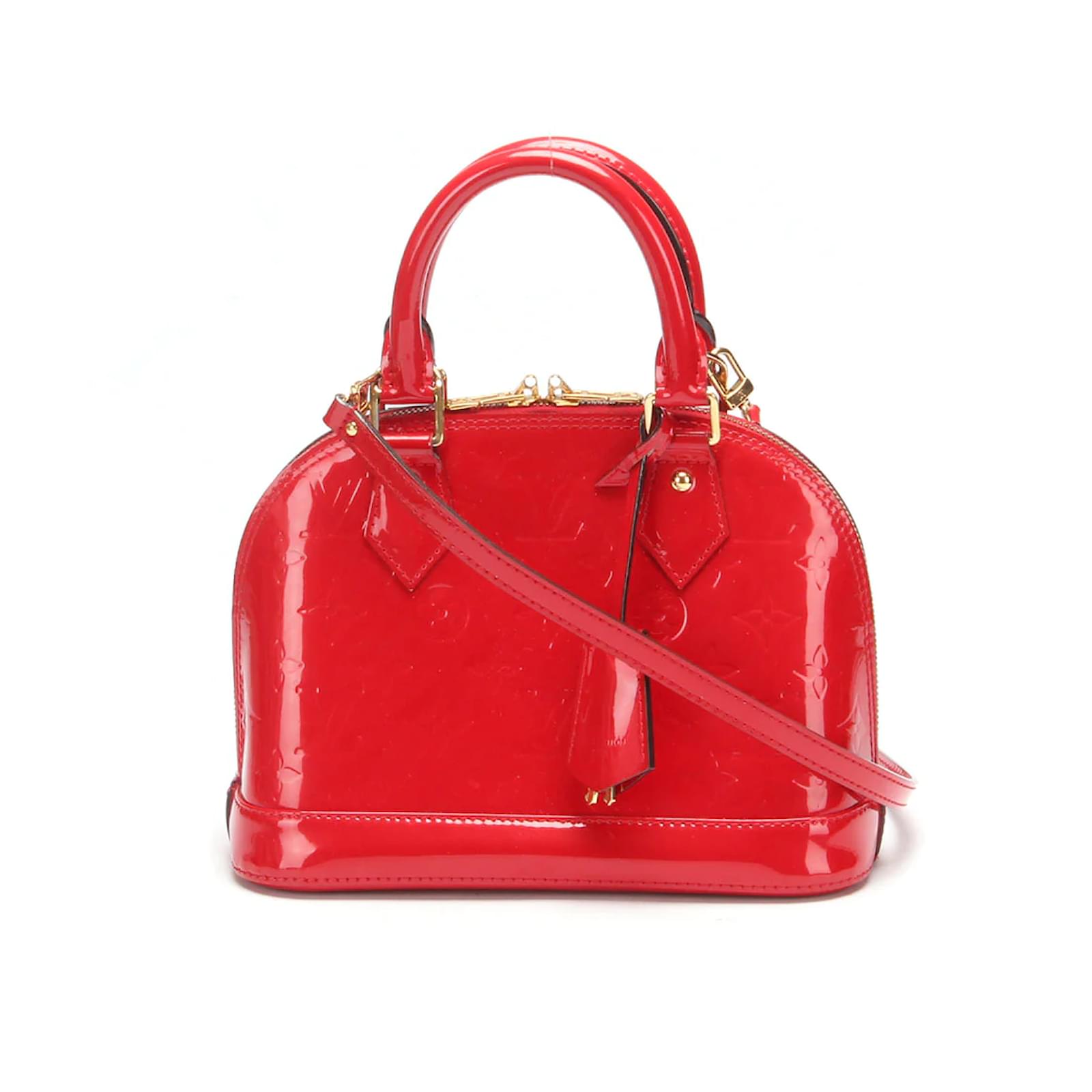 Alma patent leather handbag Louis Vuitton Red in Patent leather