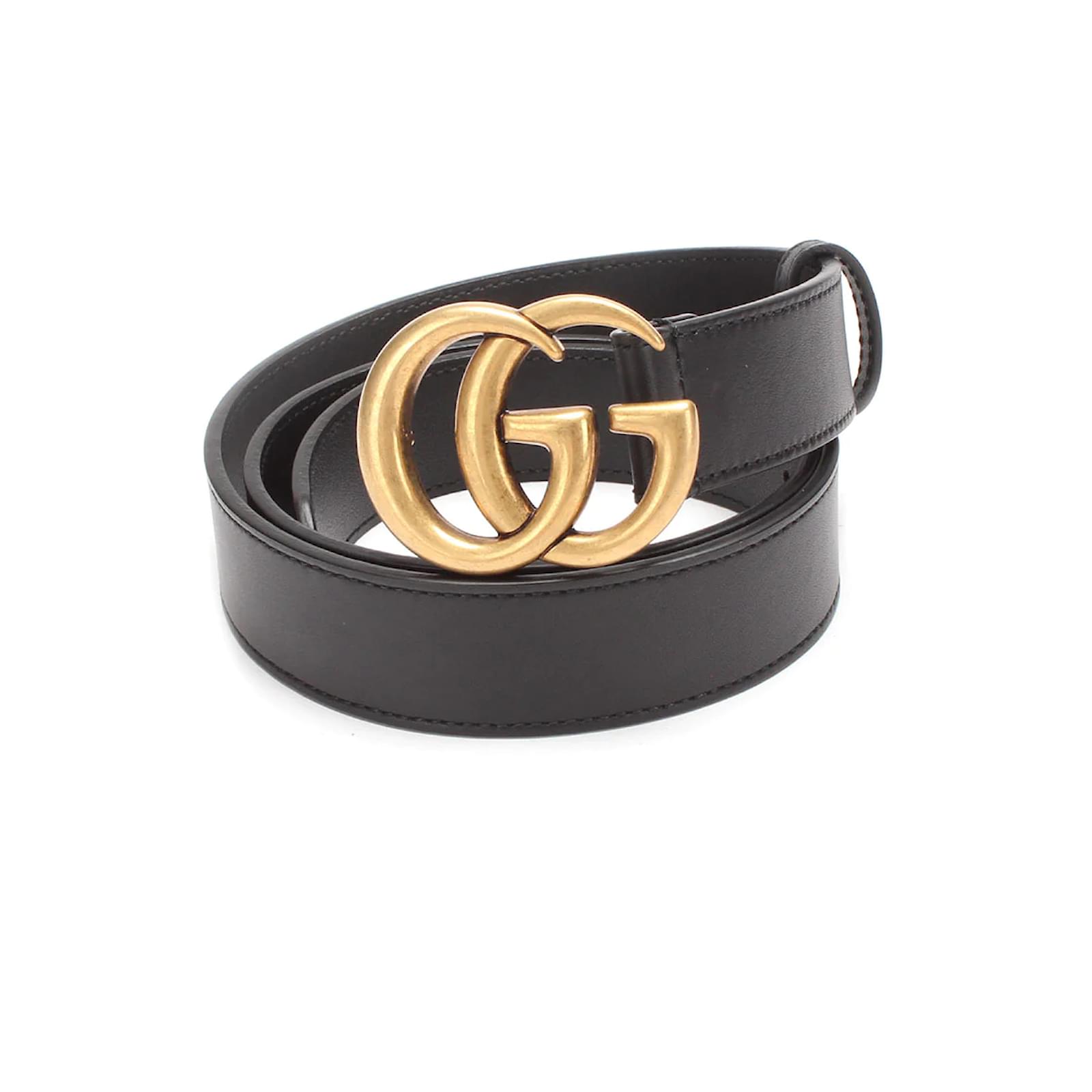 GG leather belt in black - Gucci