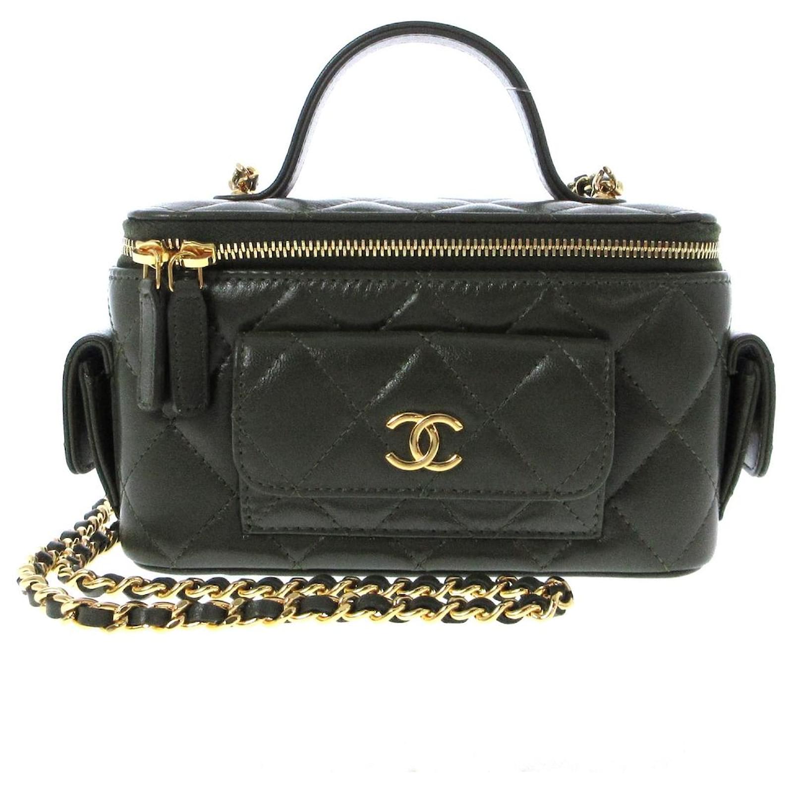 Chanel Vanity Khaki Leather ref.917414 - Joli Closet