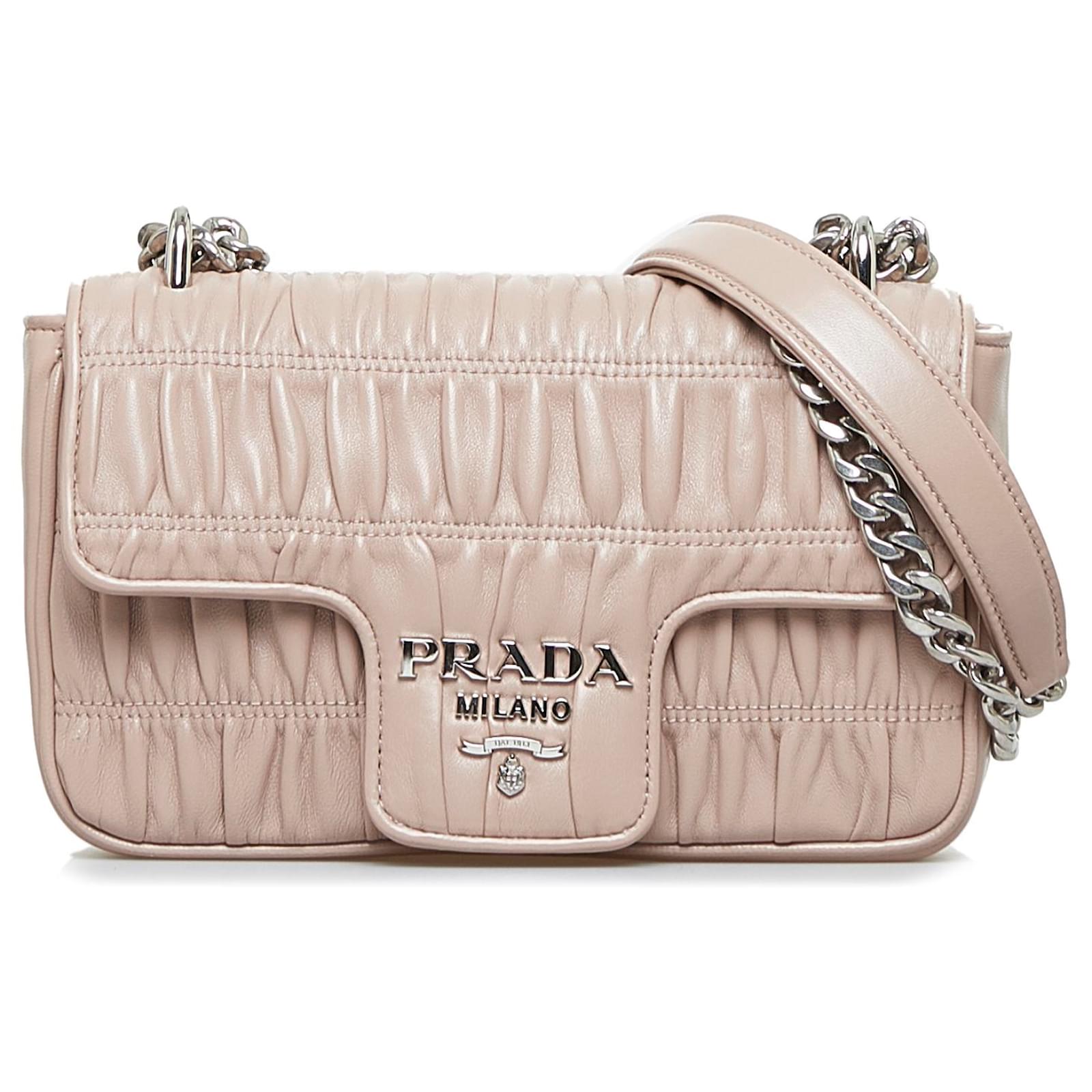 Prada Burgundy Nappa Gaufre Leather Clutch Prada