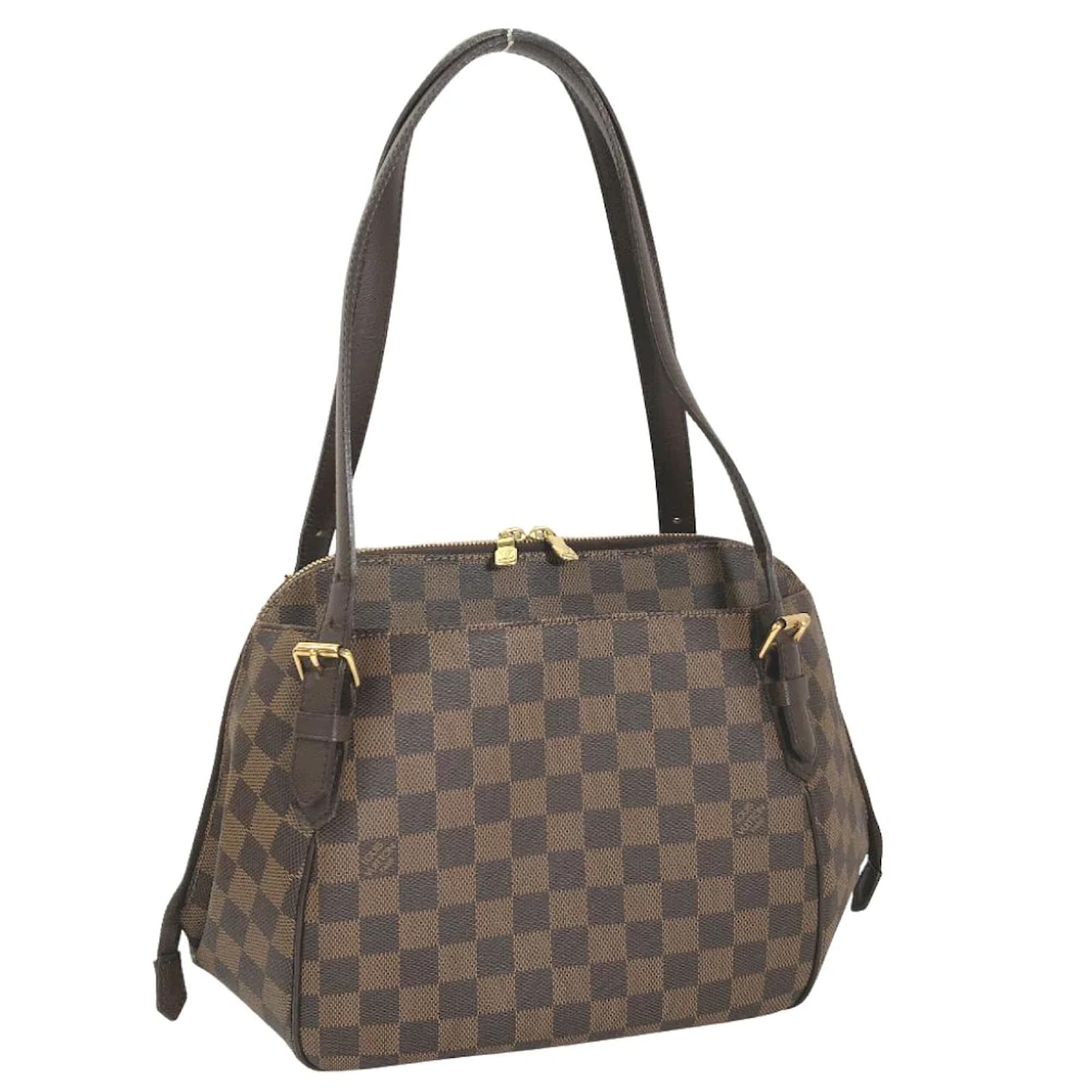 Louis Vuitton Belem PM Damier Ebene Satchel Bag Brown