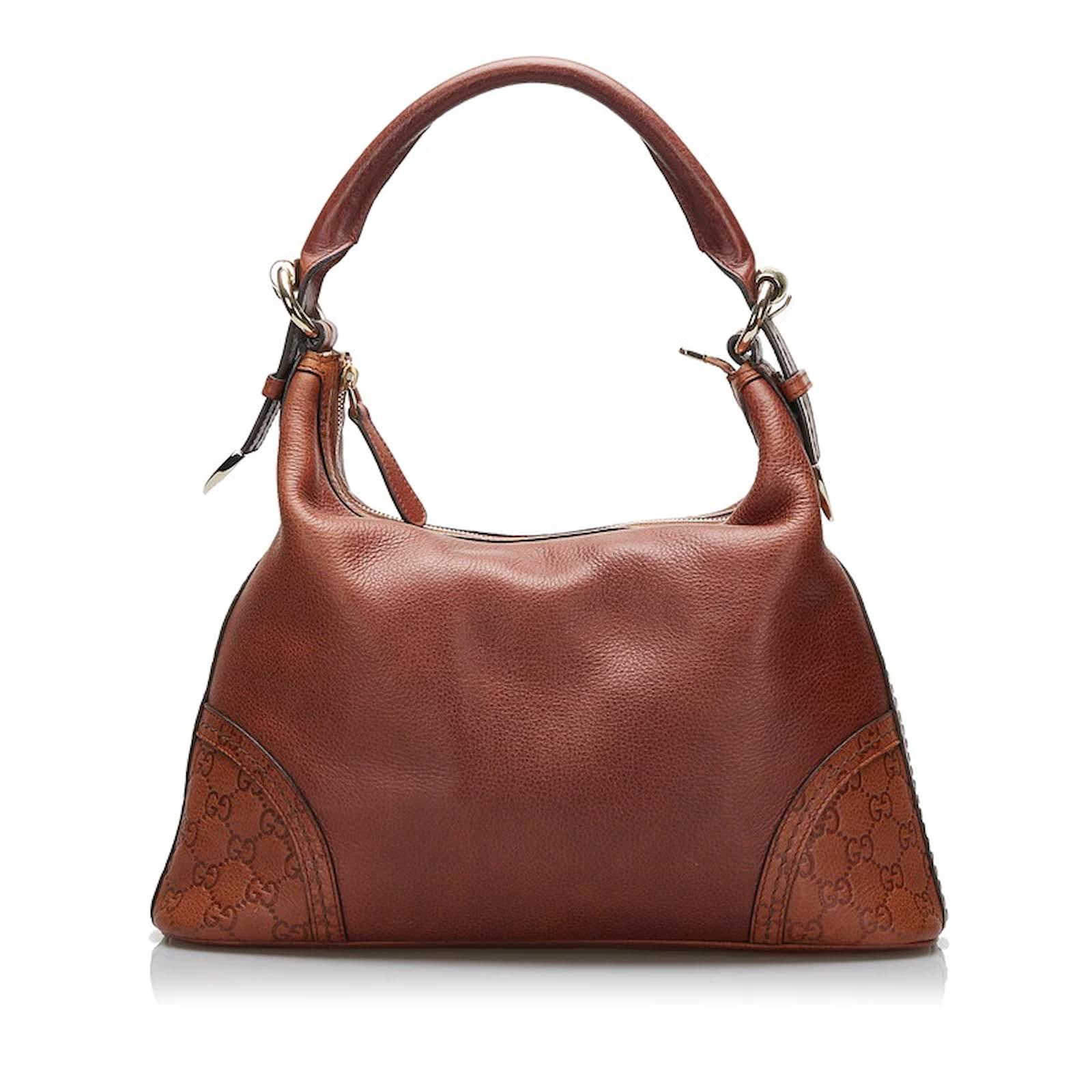 Gucci Leather Signoria Hobo Bag 181515 Brown Pony-style calfskin ref ...