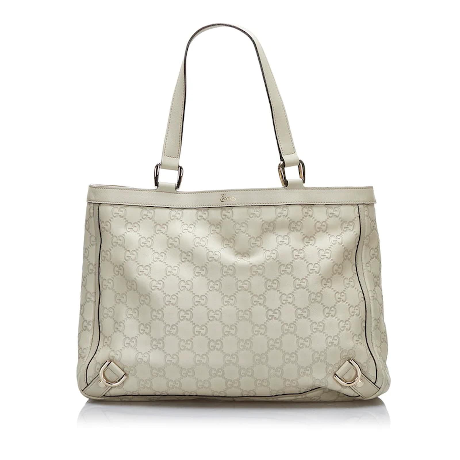 Guccissima Leather Abbey Tote Bag 170004 White Pony-style calfskin