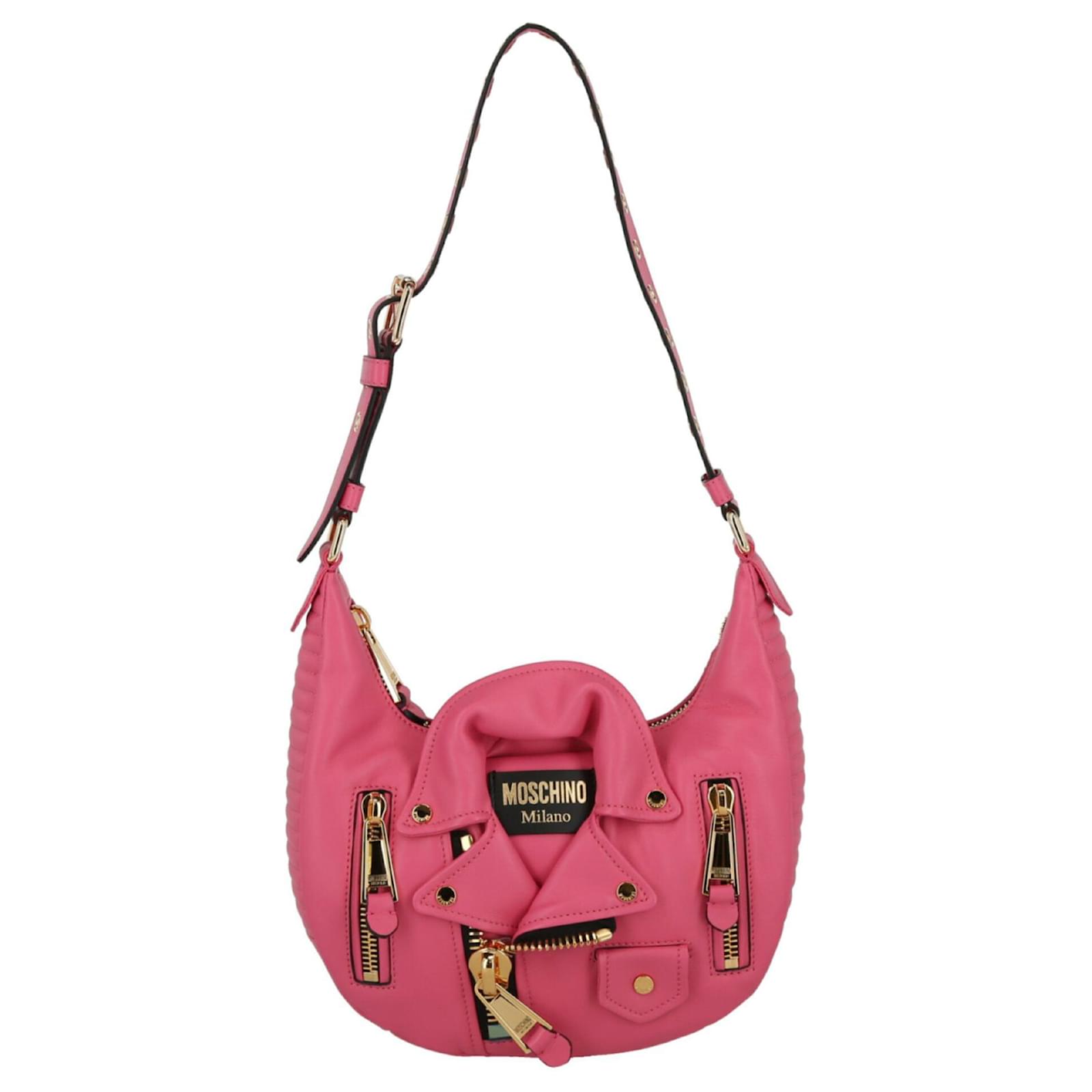 Moschino Biker Jacket Hobo Bag Pink Leather ref.919771 - Joli Closet