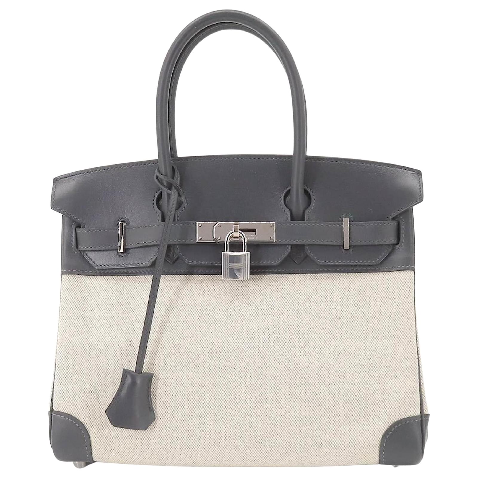 Hermes Birkin 25 cm handbag in grey epsom leather