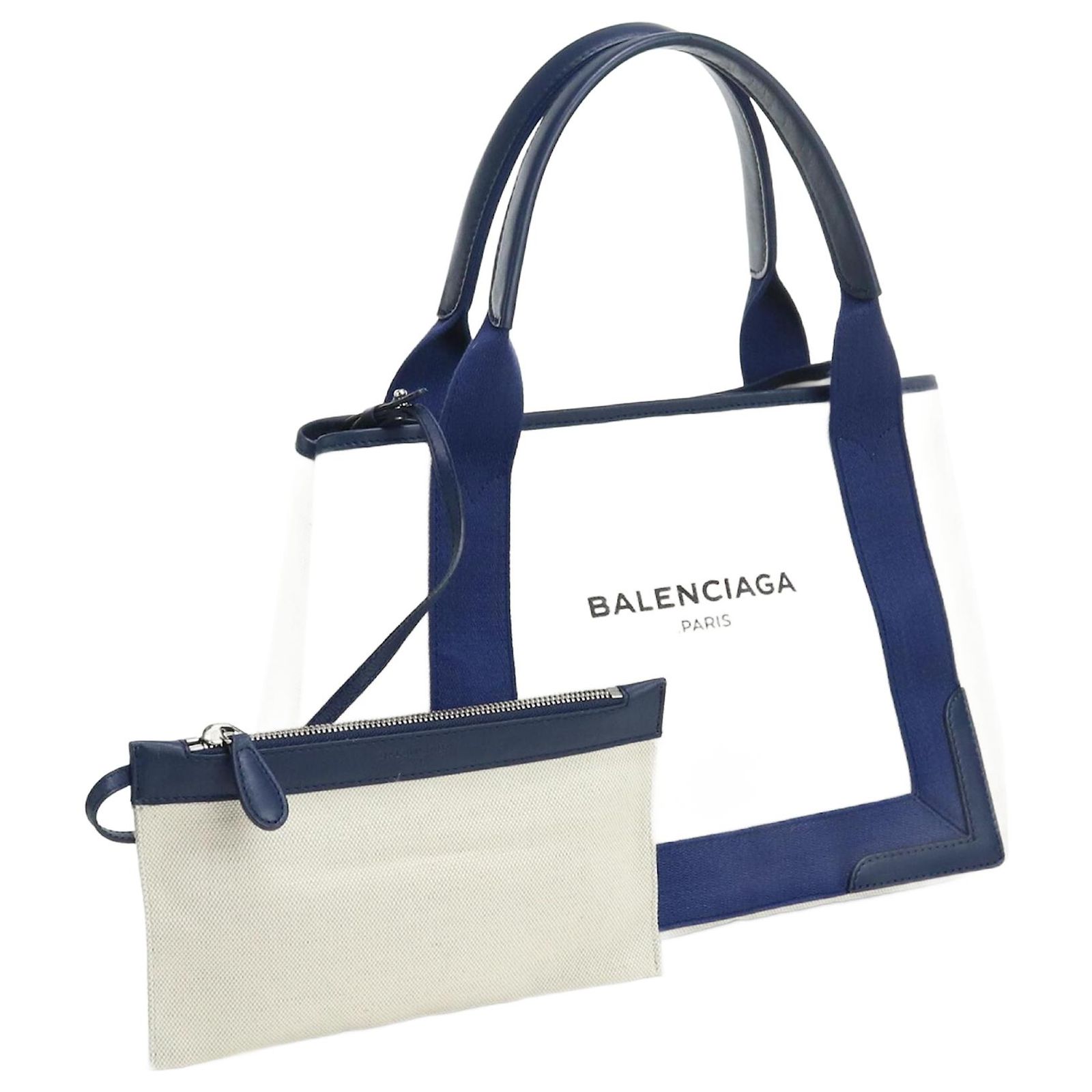 Balenciaga Navy Cabas Beige Cloth ref.JC919016 (Sold) - Joli Closet