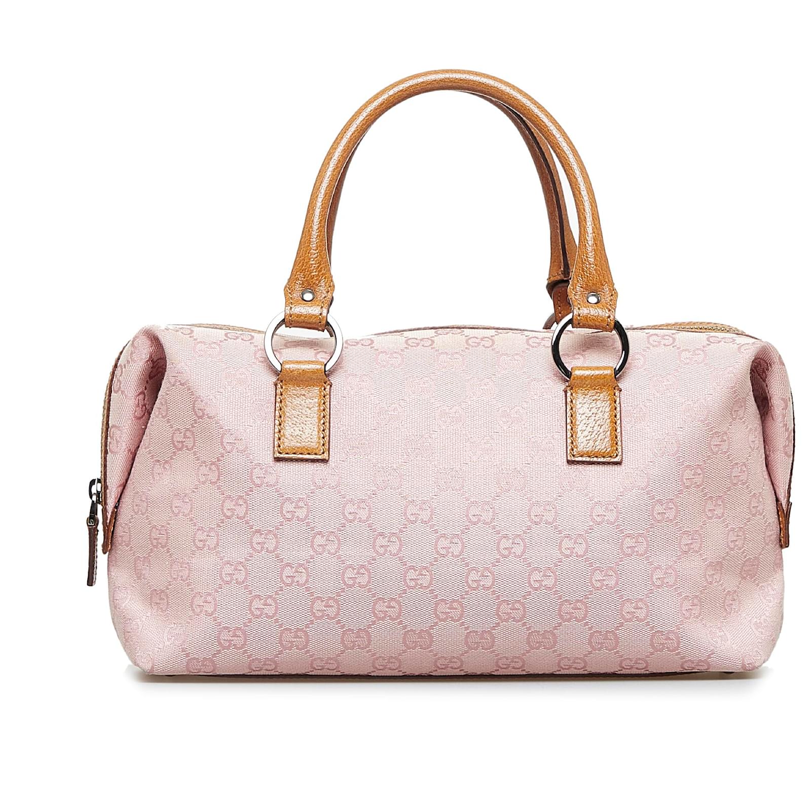 GUCCI-GG-Canvas-Leather-Mini-Boston-Bag-Hand-Bag-Pink-113009