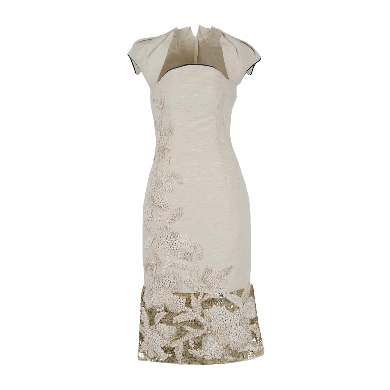 Autre Marque 6267 Embroidered Cotton Ottoman Dress Eggshell ref.919871 -  Joli Closet
