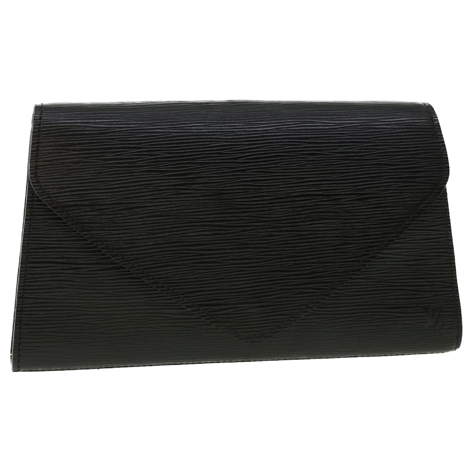 Louis Vuitton Black Montaigne Clutch Handbag Epi Leather Photos