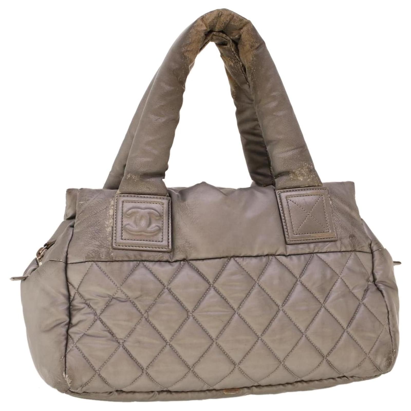 CHANEL Shoulder Bag Nylon Silver CC Auth bs5230 Silvery ref.919937