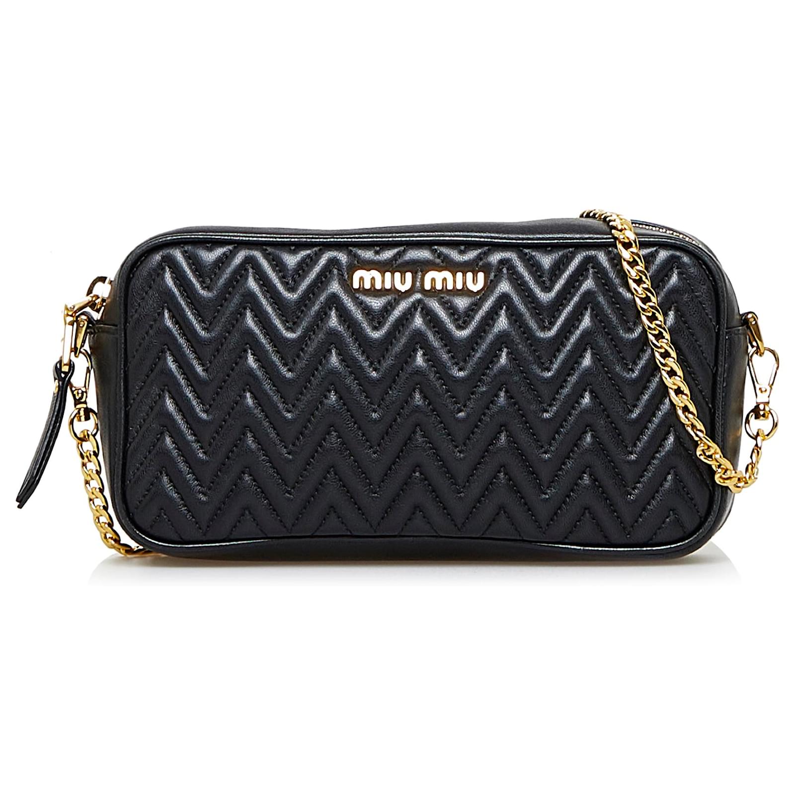 Miu Miu Leather Crossbody Bag - Black Crossbody Bags, Handbags