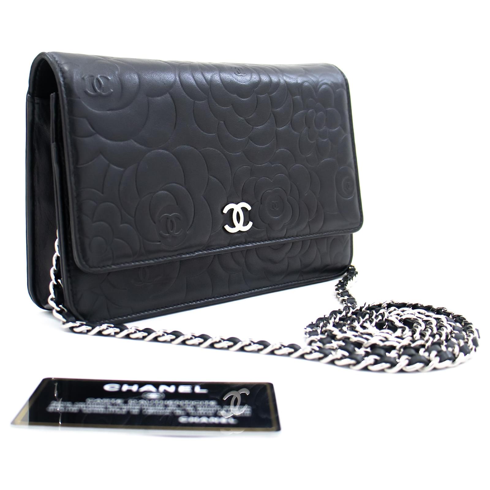 Chanel Camellia Wallet On Chain Leather Crossbody Bag