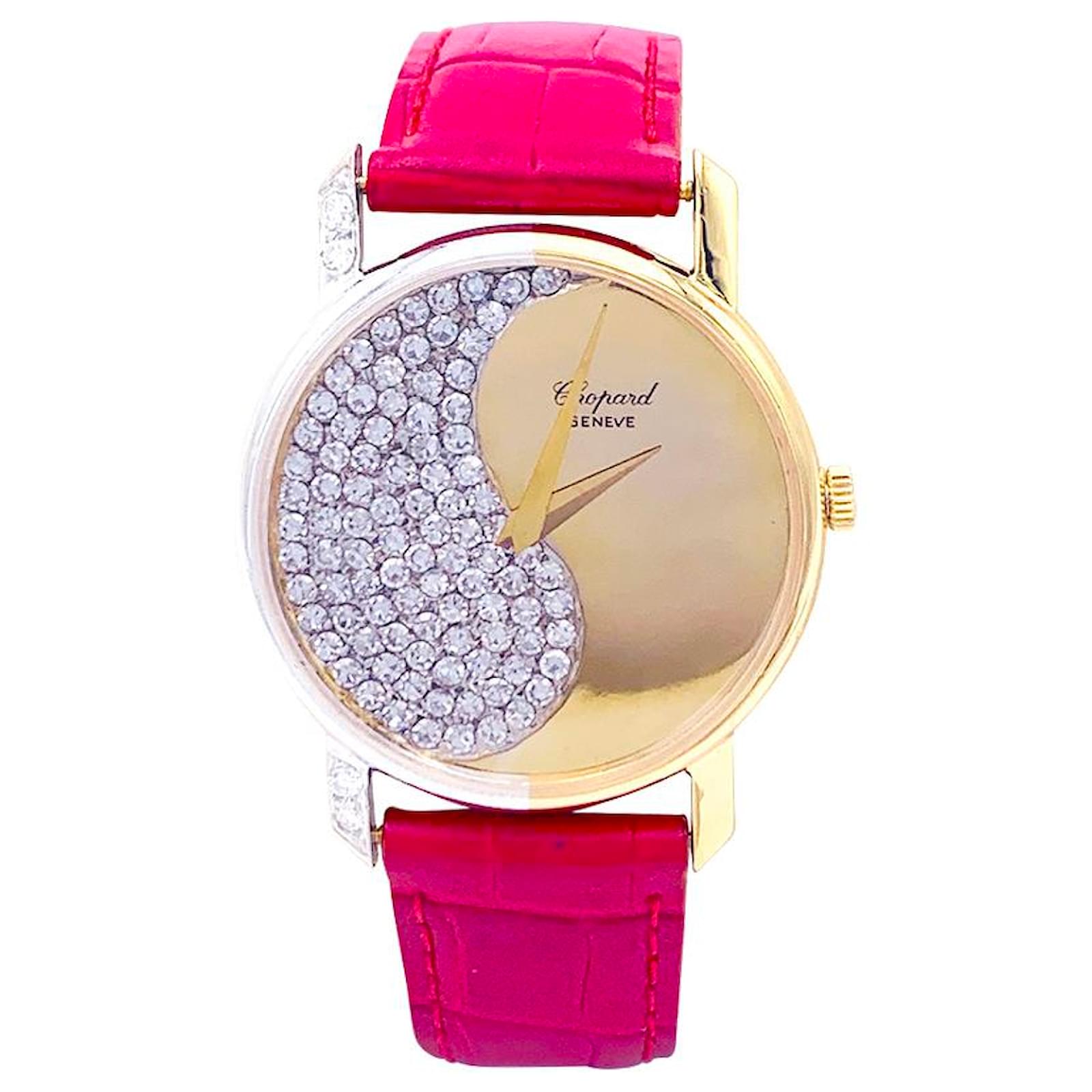 Chopard watch yellow gold WHITE GOLD diamants