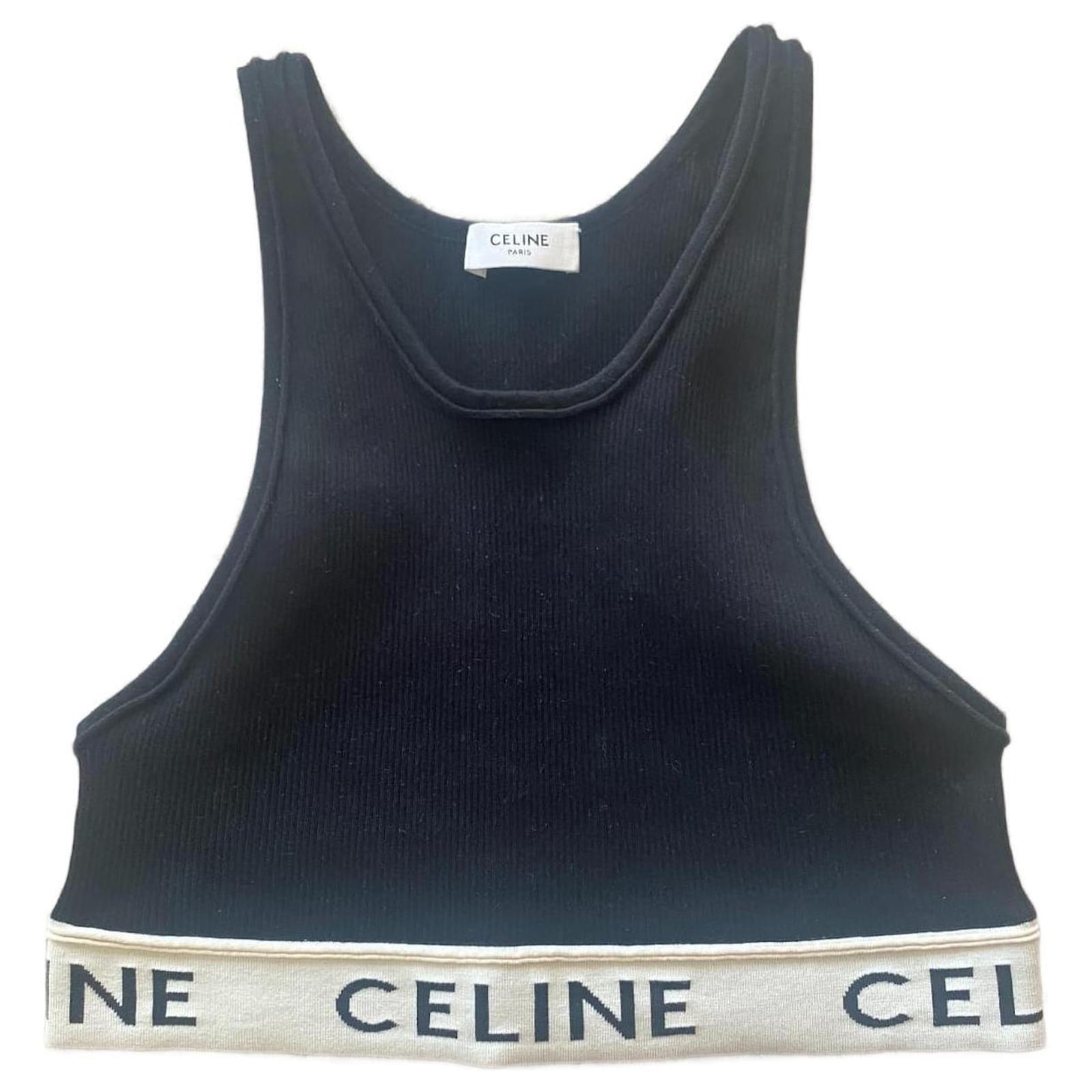 Céline Brassière en jersey technique Celine Coton Noir ref.920548