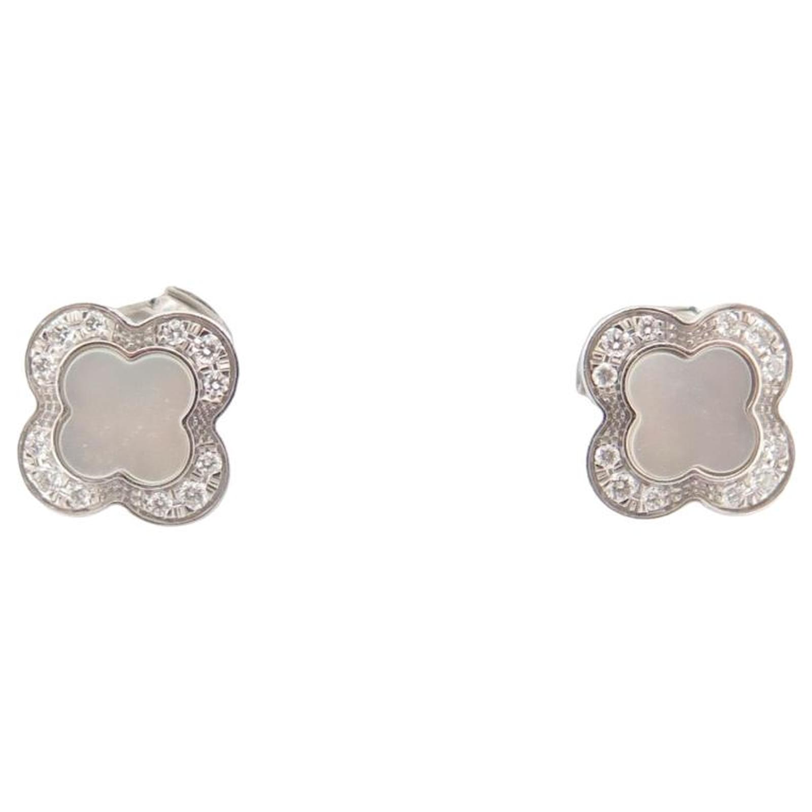 NOVE ORECCHINI MAUBOUSSIN TREFLE DE TOI PM IN ORO BIANCO E