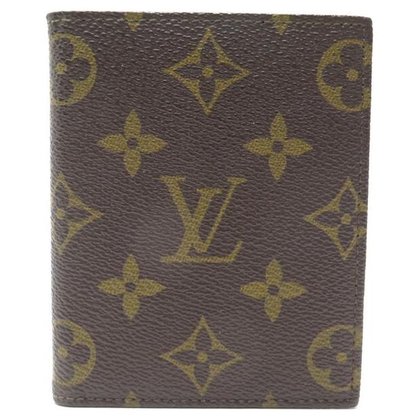 Passport cover cloth card wallet Louis Vuitton Brown in Cloth