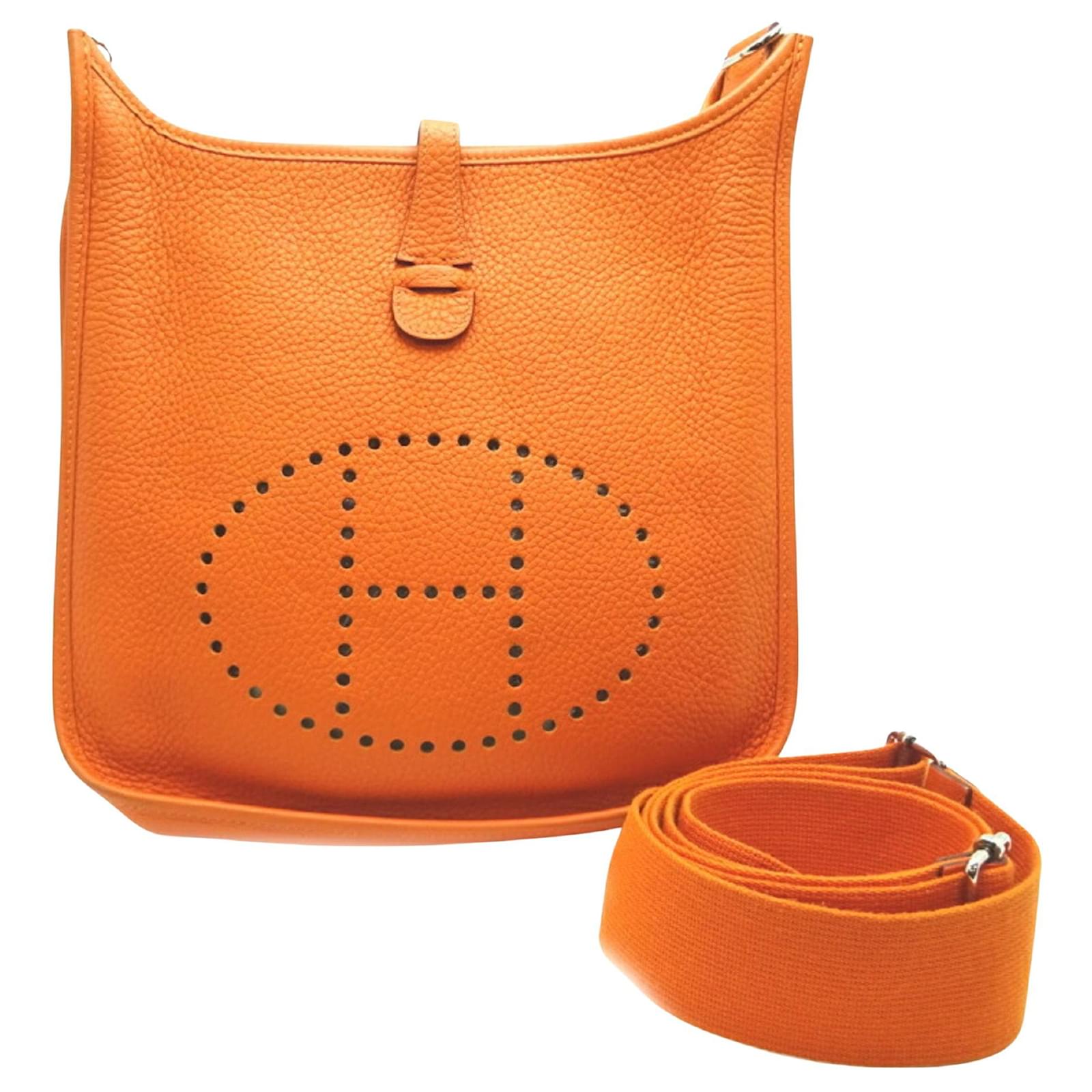 Evelyne Hermès Evelyn Orange Leather Ref.920918 - Joli Closet