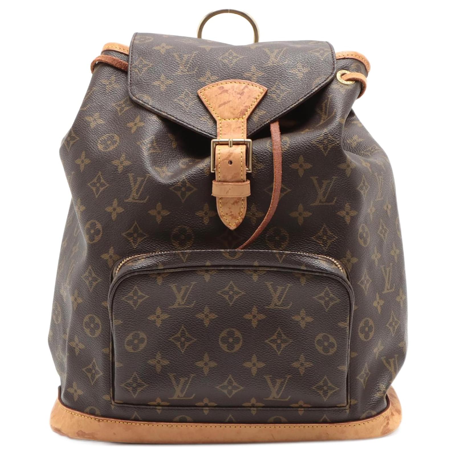 Montsouris vintage fabric backpack Louis Vuitton Brown in Cloth