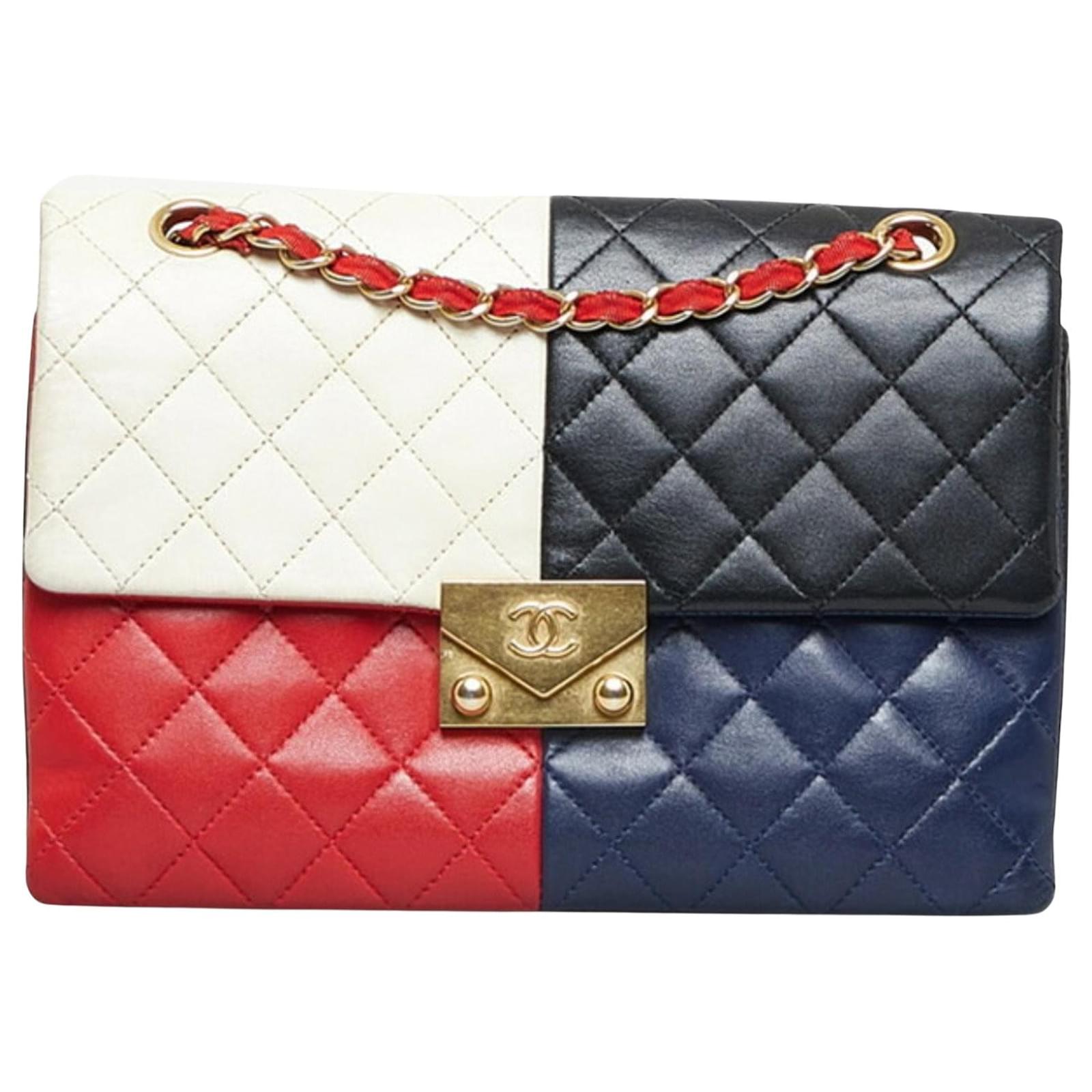 Chanel Multicolor Quilted Leather Color Block Medium Flap Bag