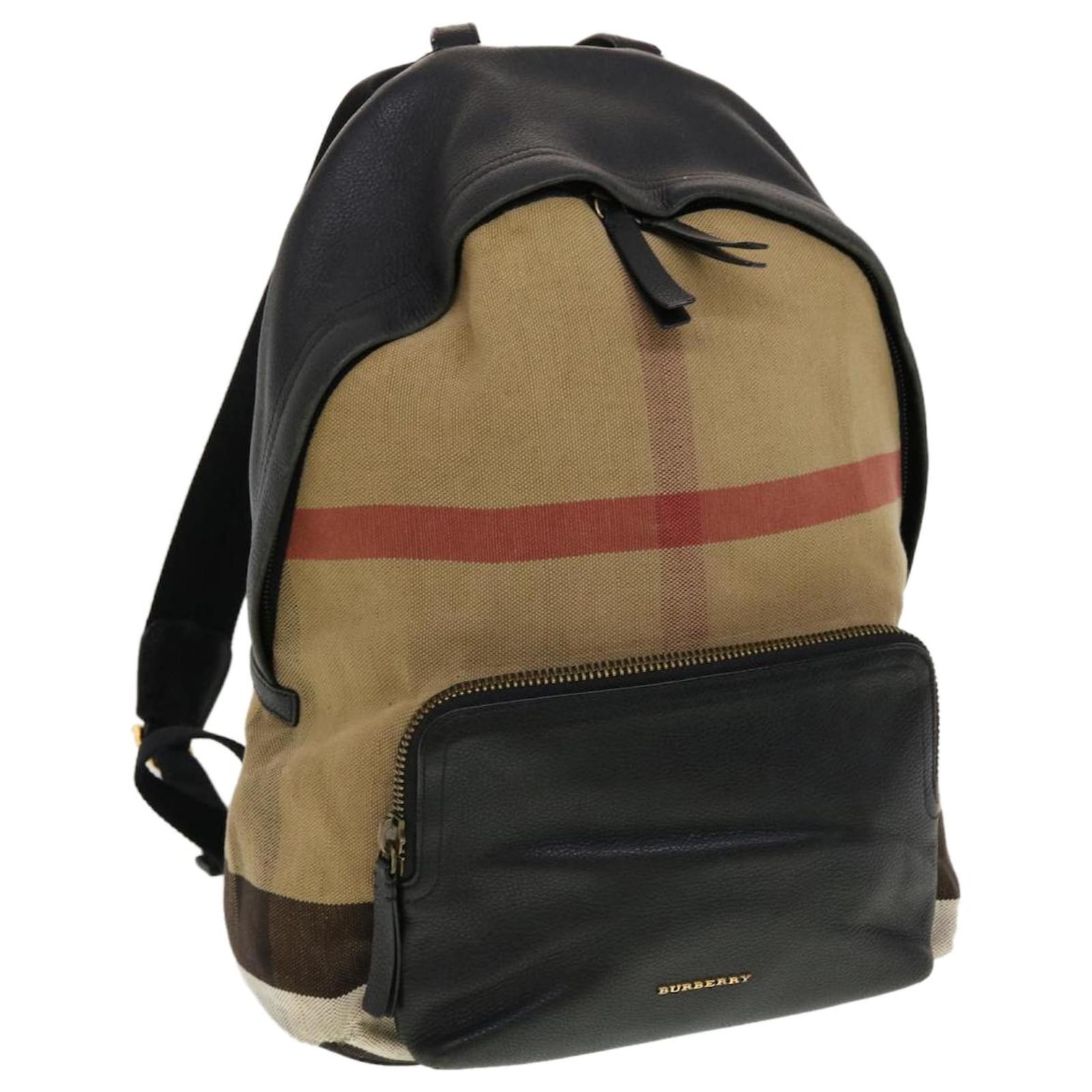 BURBERRY Backpack Canvas Leather Beige Auth bs5187 Cloth ref.921303 - Joli  Closet